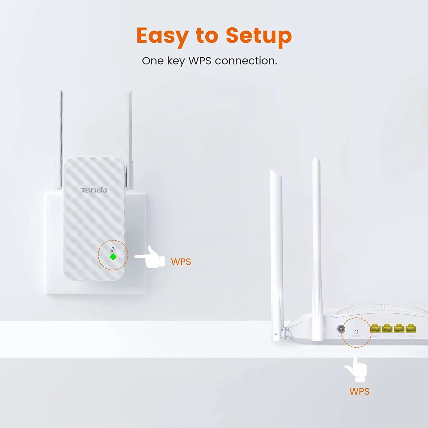 Tenda A9 N300 Wzmacniacz WLAN 300 Mbit/s Dwie Anteny Biały