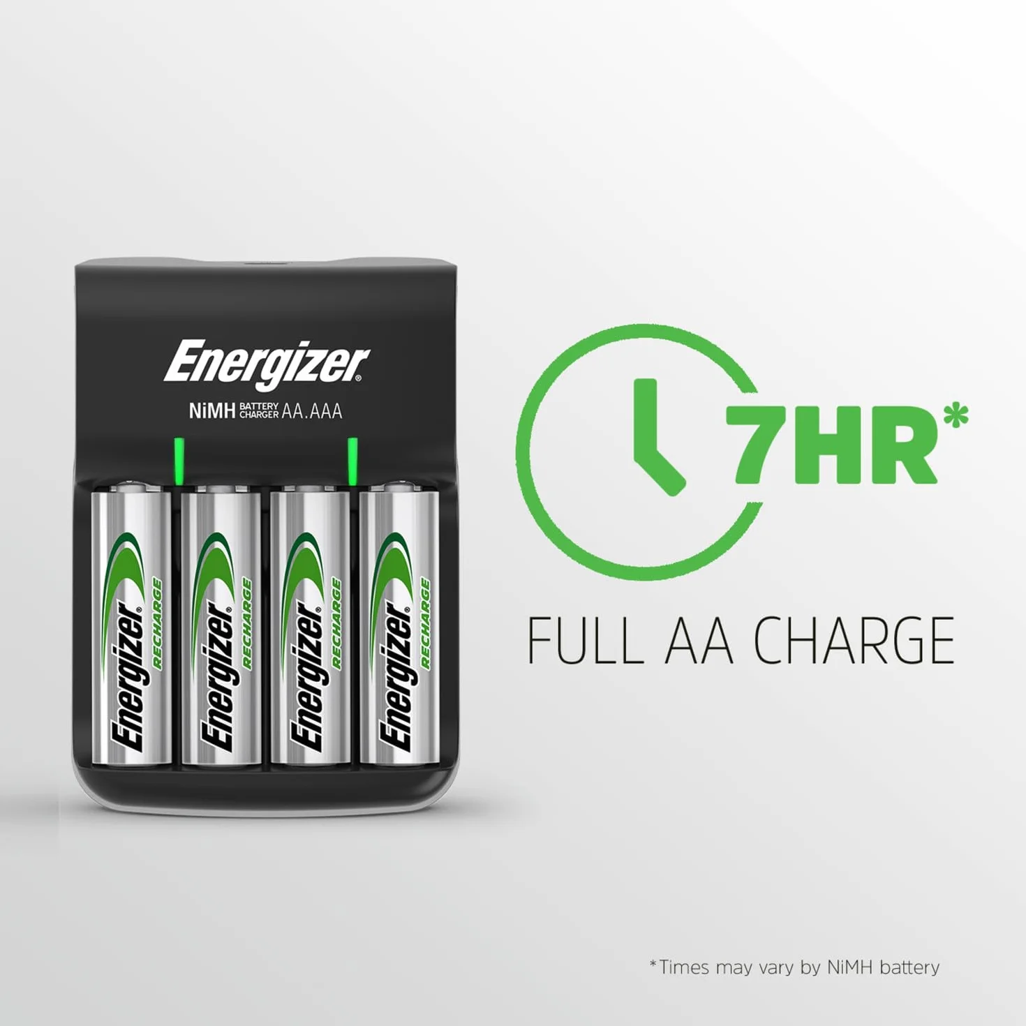 Energizer 639837 Ładowarka do Akumulatorów, Czarny, 4 Sztuki