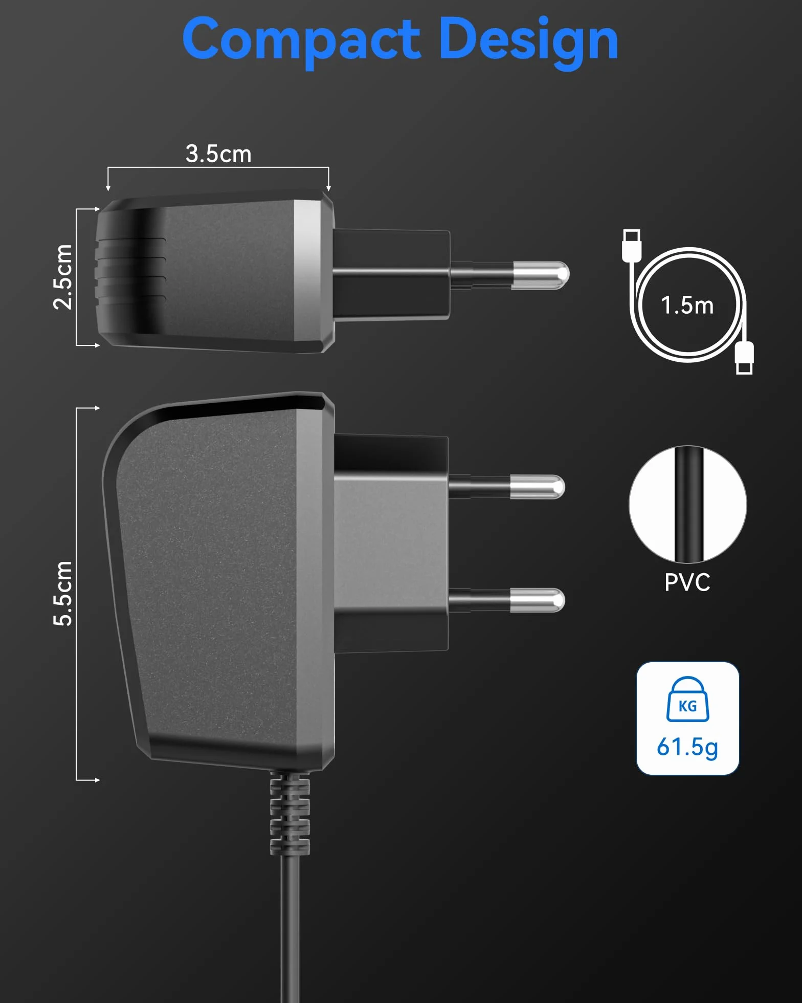 Kabel Ładowania 5,5V do Prasawek Okiennych Kärcher, Zasilanie Zamienne do Modeli WV5, WV6, WV2, KWI 1, WV1, KV4, WV2 Plus, WV45, WV51, WV52, WV55, WV70, WV5 Premium, WV5 Plus