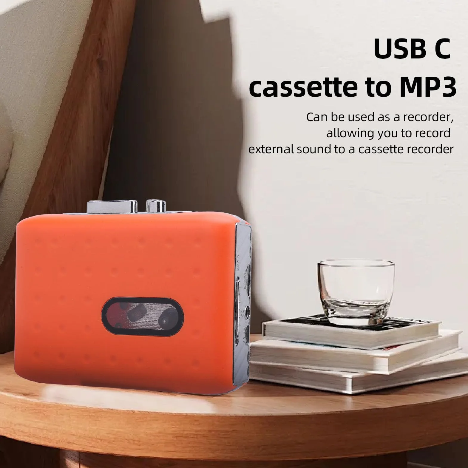 Przenośne Odtwarzacze i Nagrywarki Kasetowe, Magnetofon, Wbudowany Mikrofon i Słuchawki, Port Przesyłania USB C, ze Słuchawkami, Odtwarzacz Kasetowy na Konwerter MP3