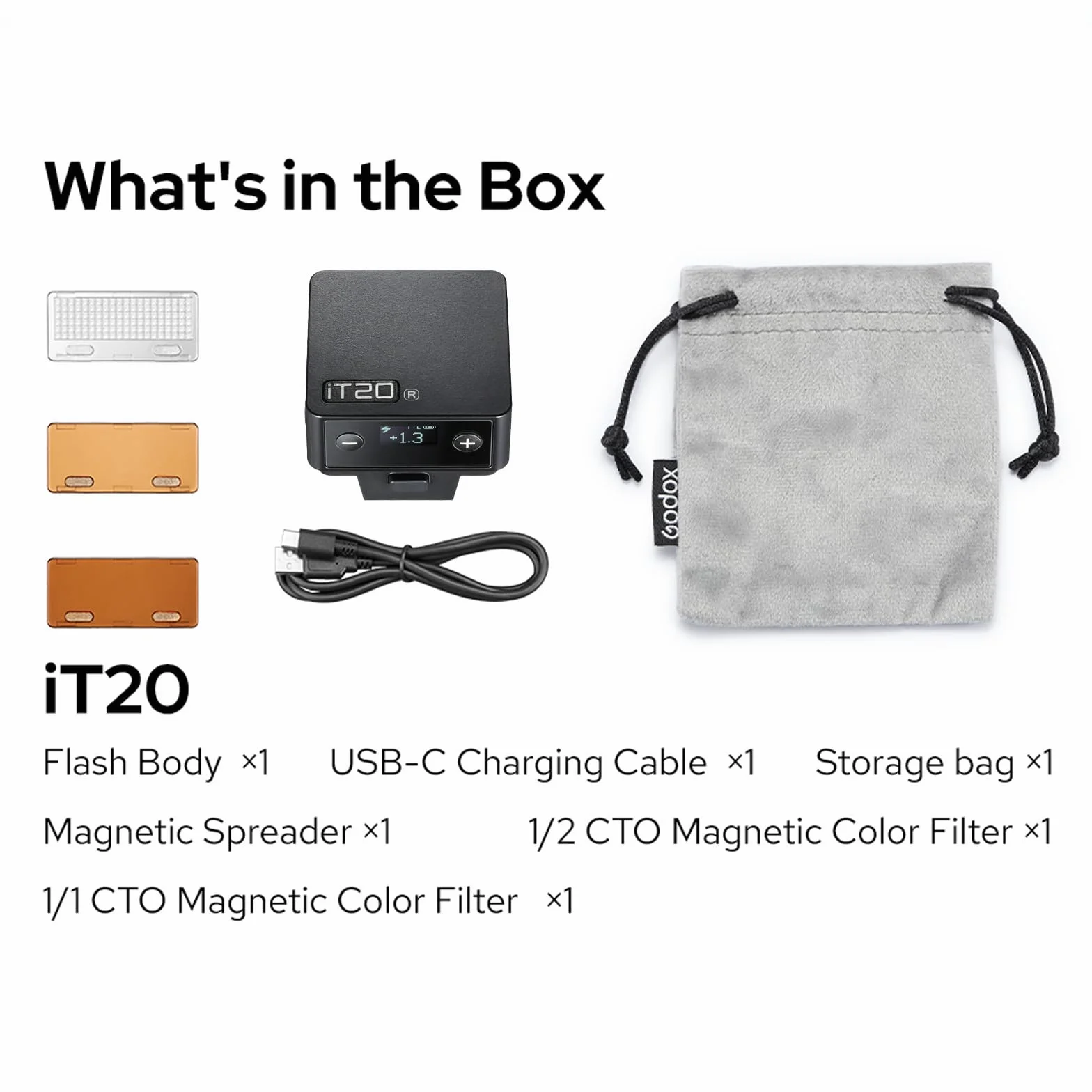 Godox iT20-R TTL mini lampa błyskowa do Ricoh GR III GR IIIx GR III HDF, iT20R kompaktowa lampa błyskowa, kompatybilna z P-TTL, akumulator wielokrotnego ładowania USB-C, magnetyczny filtr kolorowy w