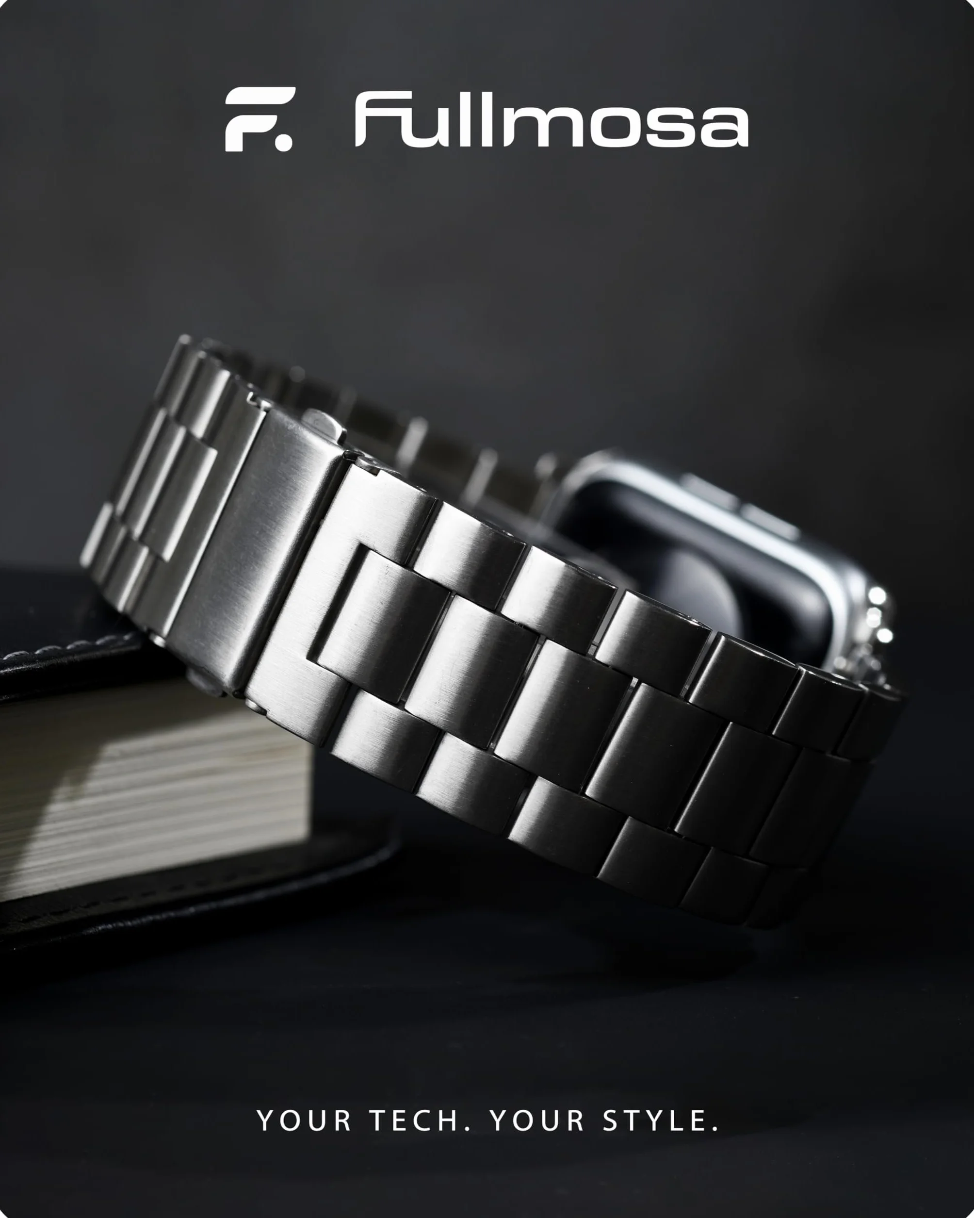 Fullmosa Metalowy pasek ze stali nierdzewnej kompatybilny z Apple Watch 42 mm, 41 mm, 40 mm, 38 mm, 44 mm, 45 mm, 46 mm, 49 mm iWatch serii 11, 10, 9, 8, 7, 6