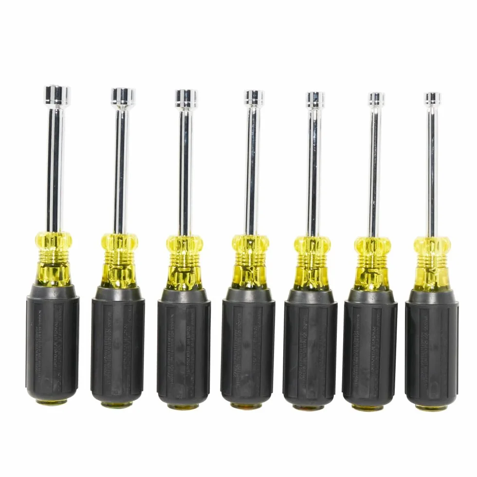 Zestaw sterowników do orzechów, żółty z czarnym uchwytem, Klein Tools 65160