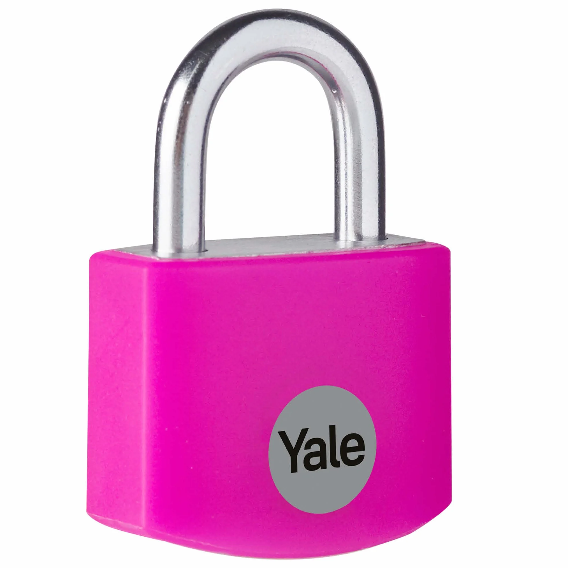 Yale YE3B/25/112/1/P Kłódka Aluminiowa, Szerokość 29mm, do Użytku Wewnętrznego, Zabezpieczenie Szafek, Skrzynek Narzędziowych i Plecaków, 3 Klucze, Standardowe Bezpieczeństwo, Różowa