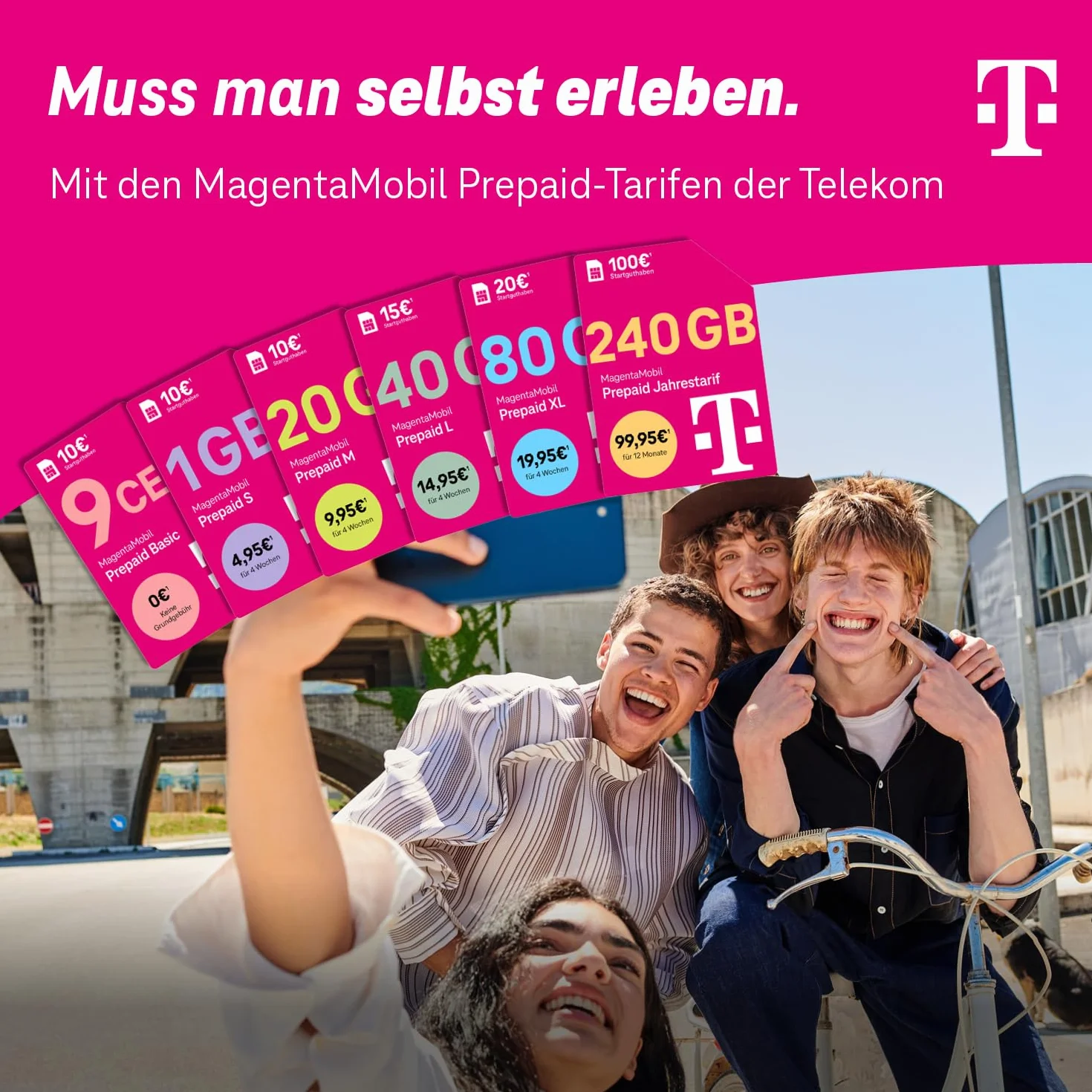 Telekom MagentaMobil Prepaid Basic | 9 ct na minutę/SMS do wszystkich sieci niemieckich | opcjonalny Dayflat (50 MB) do mobilnego surfowania I bez wiążącej umowy, pełna kontrola kosztów I 10 EUR