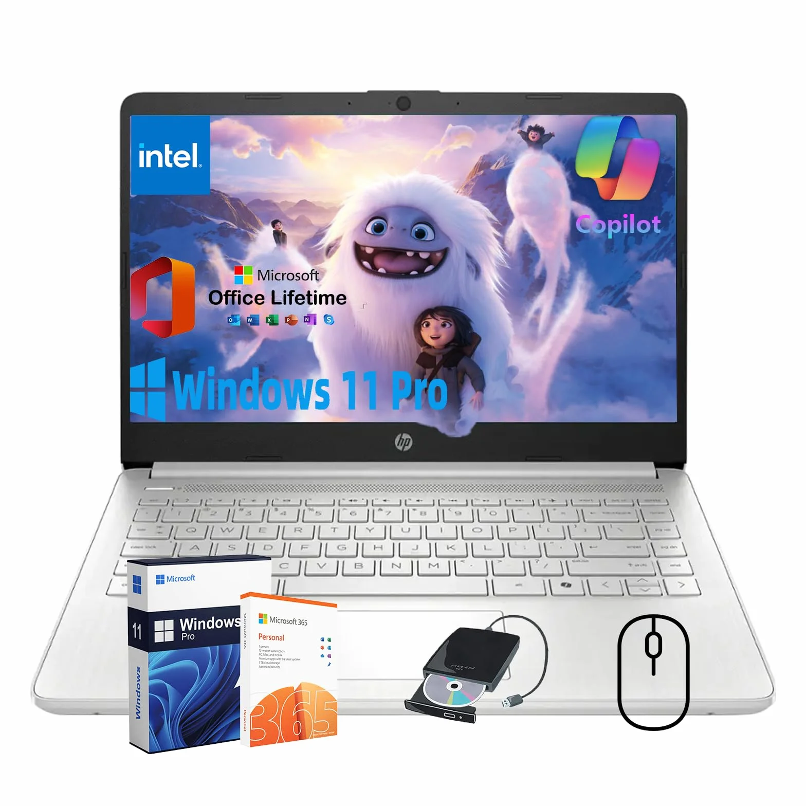 HP MS Office Lifetime Win11 Pro laptop N150 32 GB UFS 1 TB HD naturalne srebro