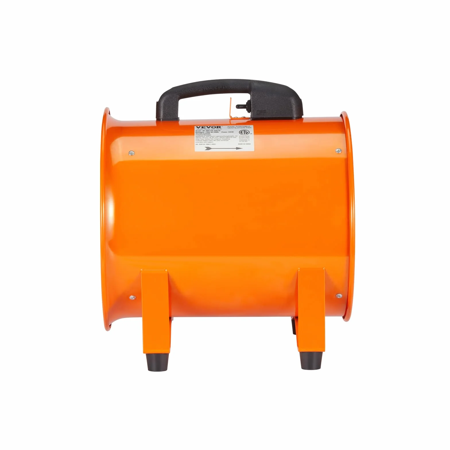 VEVOR Wentylator budowlany 255 W AC 1720 CFM dmuchawa osiowa z wężem 5 m