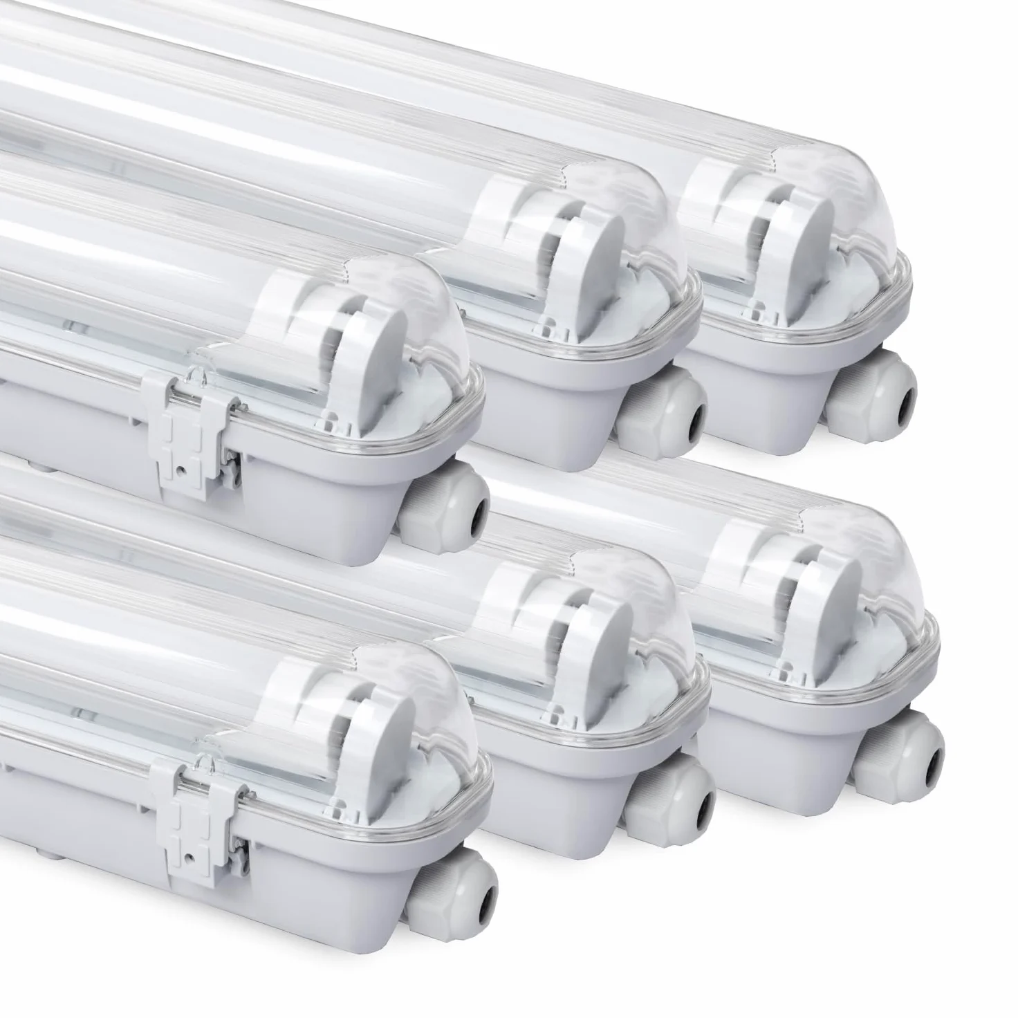 Daromigo Listwa świetlna LED 18 W, IP65, odporna na warunki atmosferyczne, 1530 lm, neutralna biel, 4000 K, T8, lampa LED, pasuje do wewnątrz lub na zewnątrz, wodoodporna, odporna na wilgoć lampa do