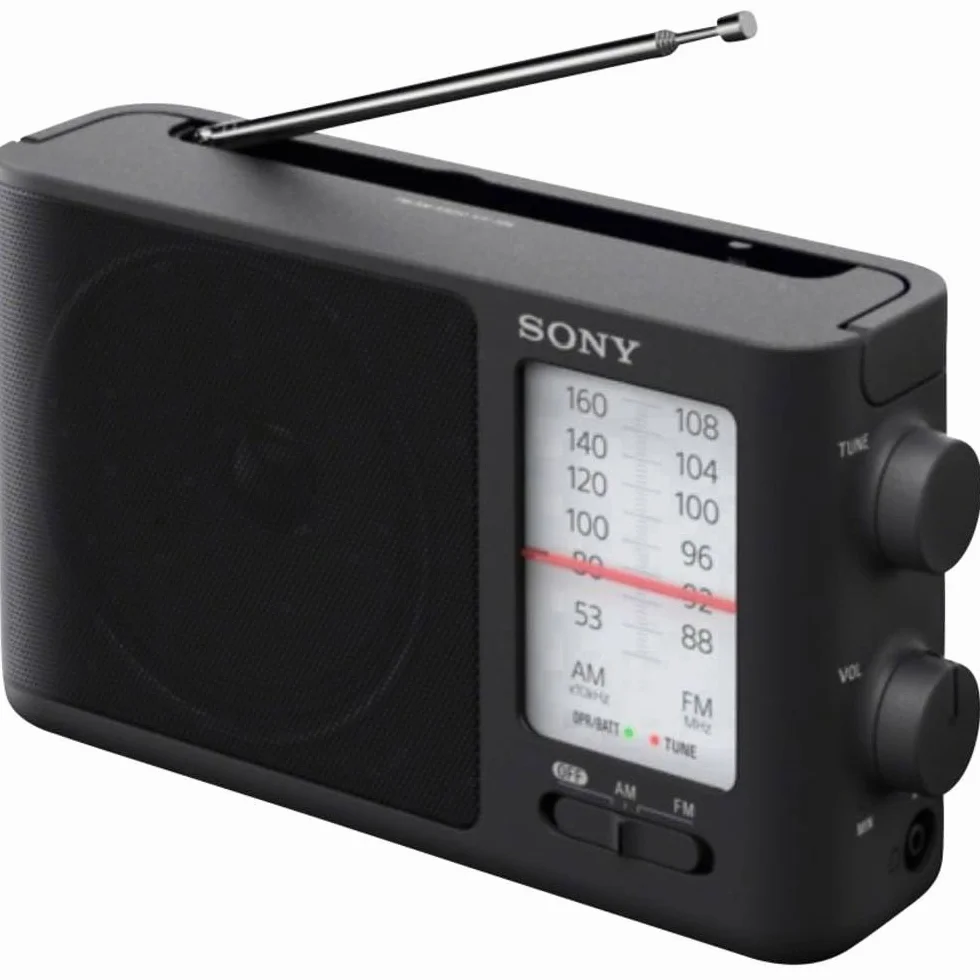 Sony Icf 506 Radio, Plastik, Czarny, 22.4 x 6.2 x 12.7 cm