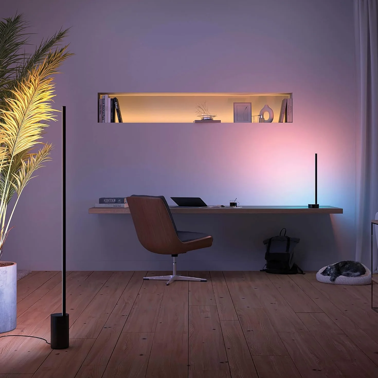 Philips Hue Lampa White and Color Ambiance Signe Gradient (czarna), Lampa Stojąca z Paletą 16 mln Kolorów i Możliwością Ściemniania, Inteligentne Oświetlenie Smart LED