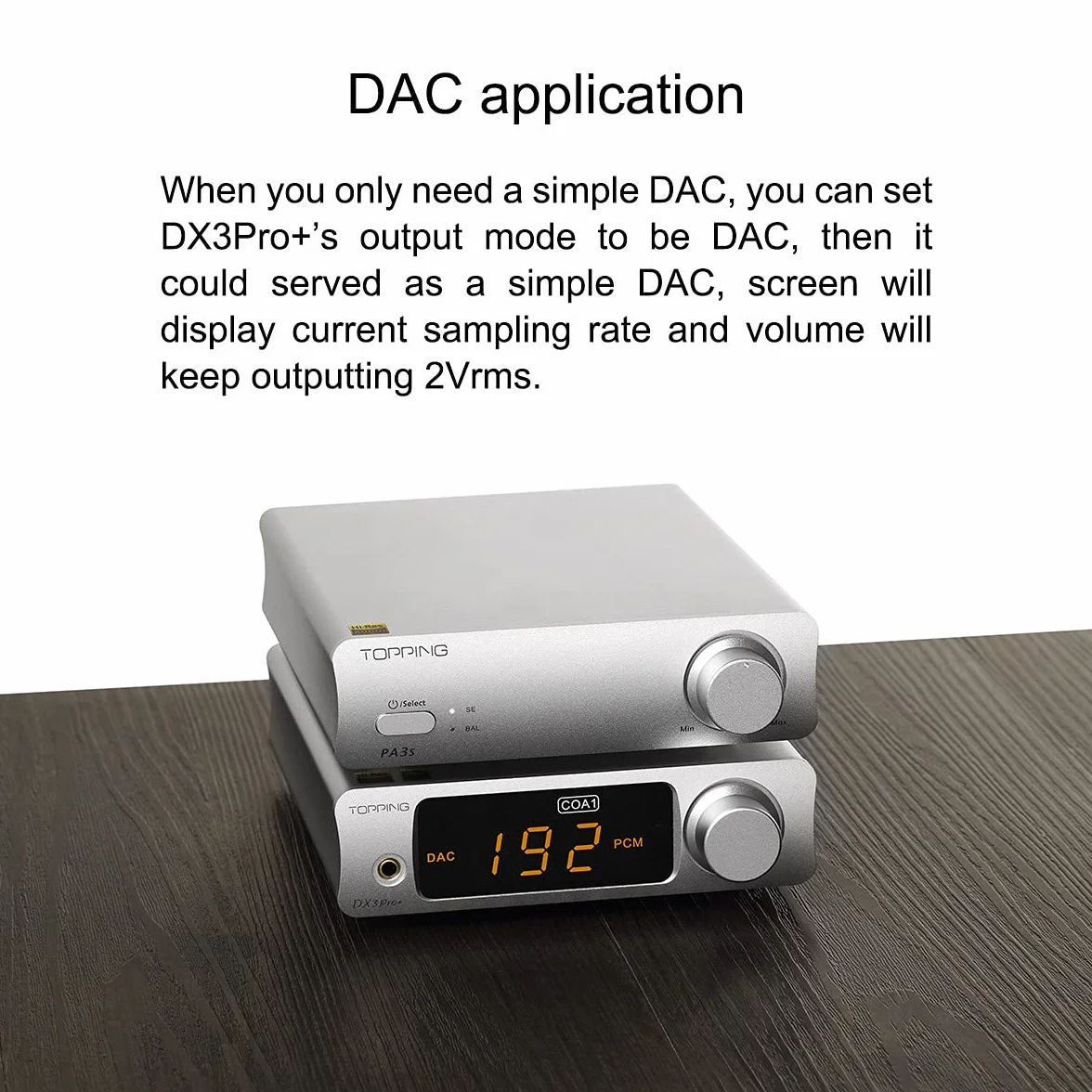 TOPPING DX3 Pro+ Bluetooth 5.0 Wzmacniacz Słuchawkowy DAC DSD512 Ldac Niskoszumowy Czarny
