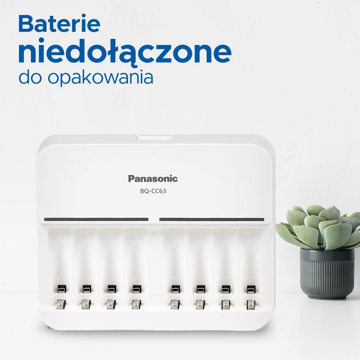 Panasonic eneloop BQ-CC63ic Smart 8 Ładowarka do akumulatorów AA/AAA Ni-MH z 8 wskaźnikami LED, niebieski