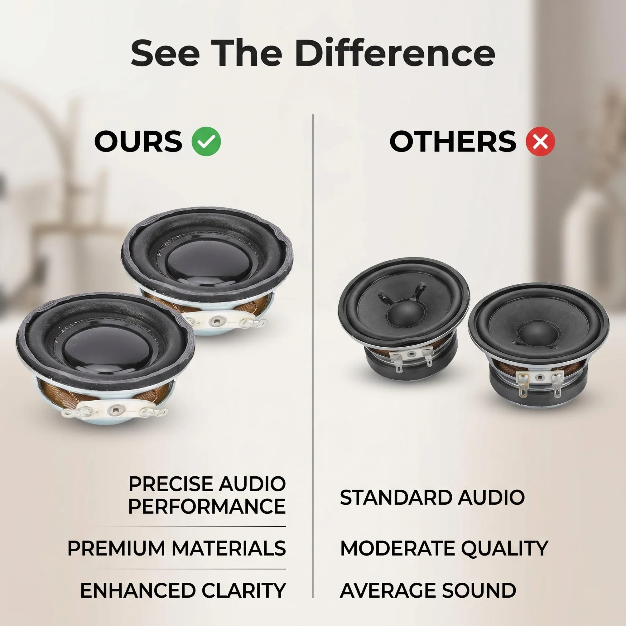 Głośnik Niskotonowy Stereo 3W 4Ω 2 Sztuki do Syreny Samochodowej