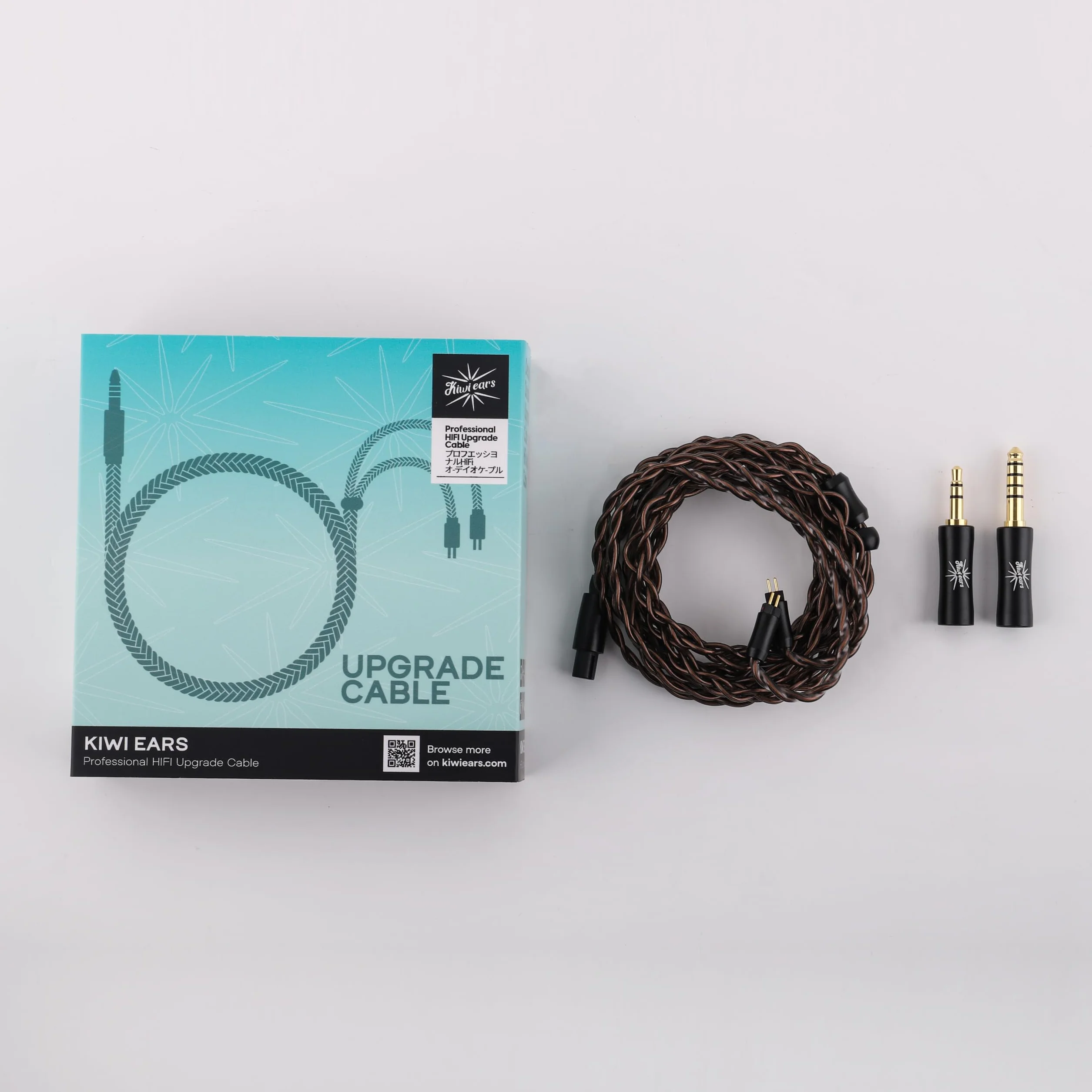 Linsoul Kiwi Ears Terras IEM Cable, 4N Single Crystal Copper 32AWG 4-żyłowy przewód do monitorów dousznych, 1,25 m długości HiFi Updated Wire z wtyczką do Orchestra Lite Aether Mangird Tea Pro