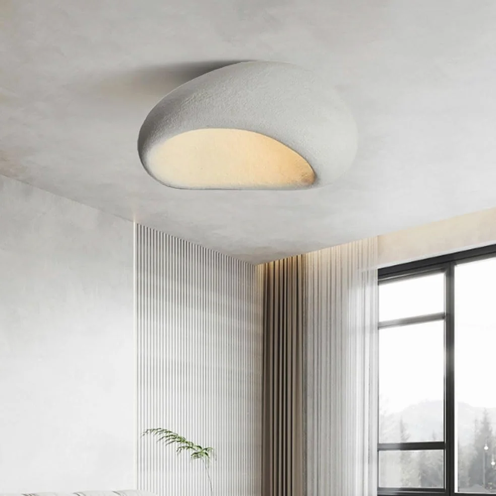 Lampa sufitowa wabi sabi, E27 Japońska lampa sufitowa do kuchni, wyspy, sypialni, jadalni, przedpokoju (A,50 cm)