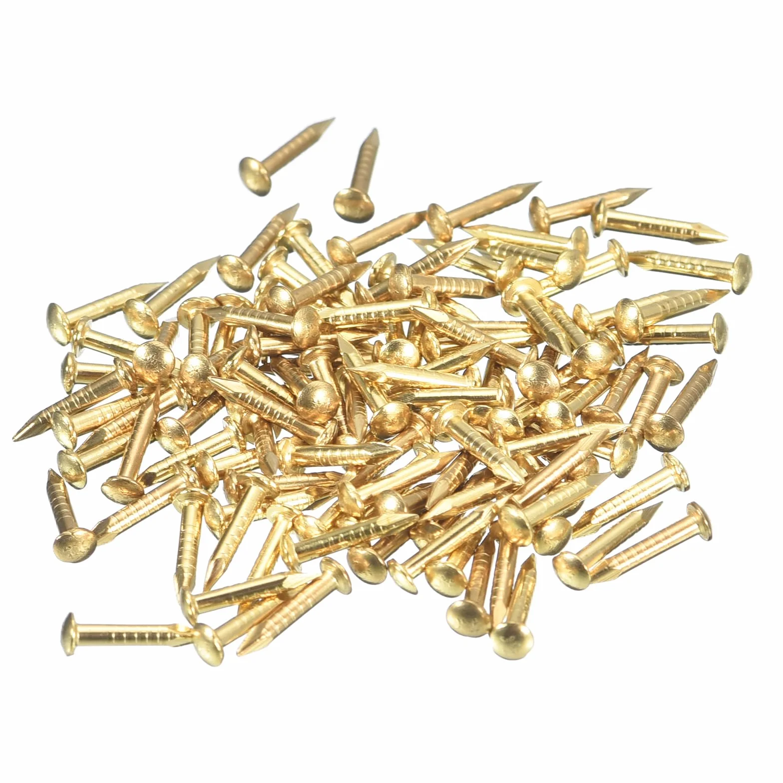 QUARKZMAN 120 szt. małe gwoździe 1,2 mm x 8 mm (Dxl) małe gwoździe mosiężne gwoździe do małych gwoździ do ozdobnych pudełek DIY drewno akcesoria do domu, odcienie mosiądzu