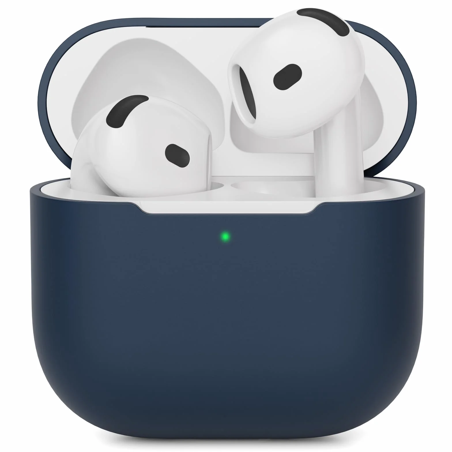 Etui na AirPods 4. generacji, ochronne etui silikonowe, ultracienkie, miękkie, odporne na wstrząsy, widoczna przednia dioda LED (ciemnoniebieski)
