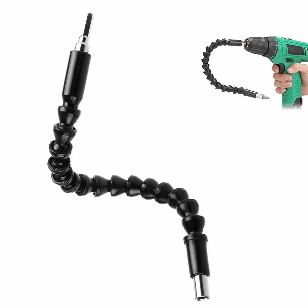 Elastyczne przedłużanie śrubokręt uchwyt wiertła elastyczny adapter wiertarski magnetyczny napęd łączący, końcówka wału: 1/4 cala adapter wiertarki + 1/4 cala magnetyczny przedłużacz wiertła, czarne uniwersalne połączenie wiertarki, adapter