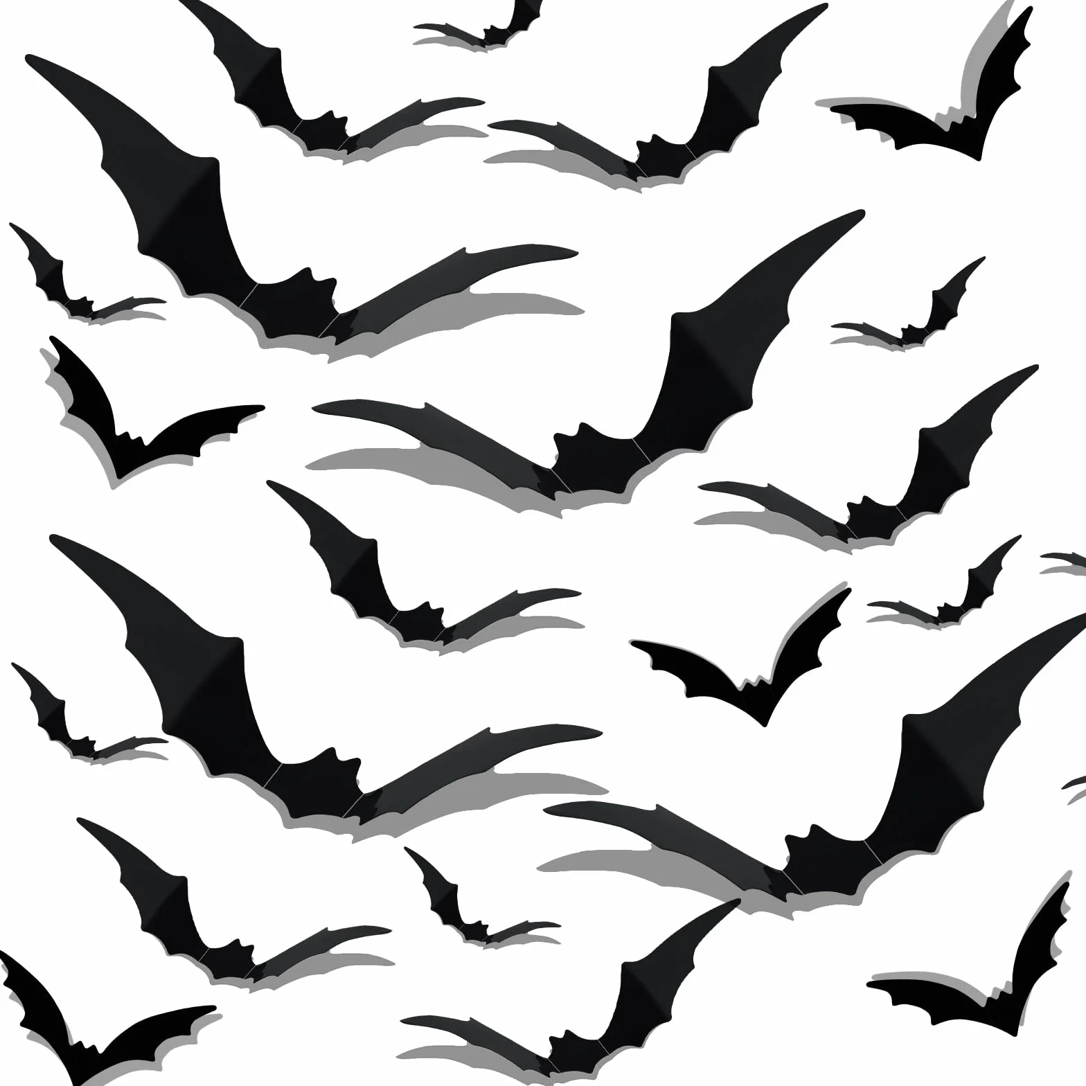Gucass 48 sztuk dekoracji na Halloween, nietoperze 3D, dekoracja na Halloween, naklejki ścienne PCW, straszna czerń, zdejmowane nietoperze, DIY, dekoracja na Halloween, zestaw dekoracyjny na okno