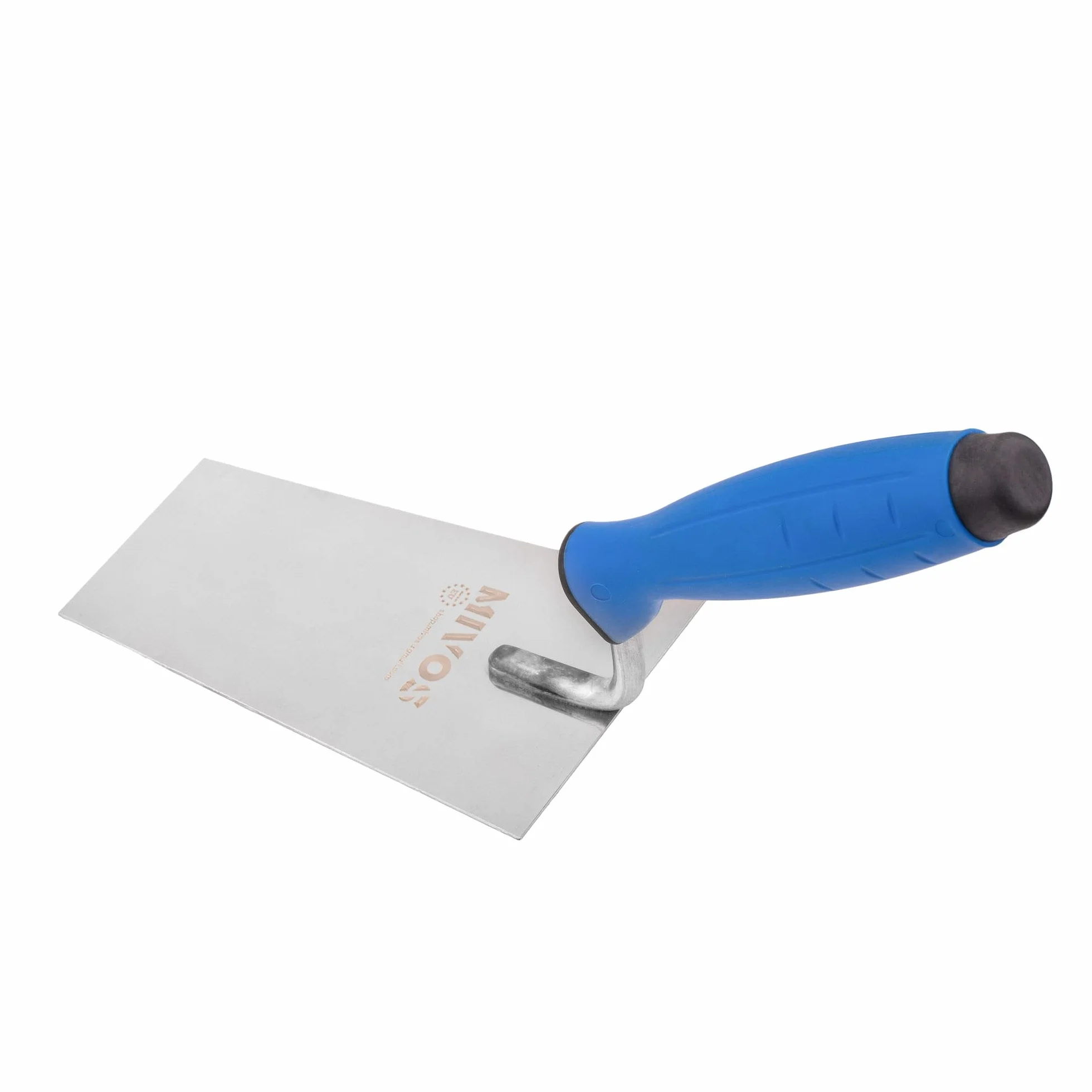 Mivos Kielnia trapezowa ze stali nierdzewnej 140 x 70 mm – nierdzewna kielnia murarska 140 mm z gumowym uchwytem – kielnia tynkarska do prac murarskich – paca wygładzająca trapezowa, wyprodukowana w
