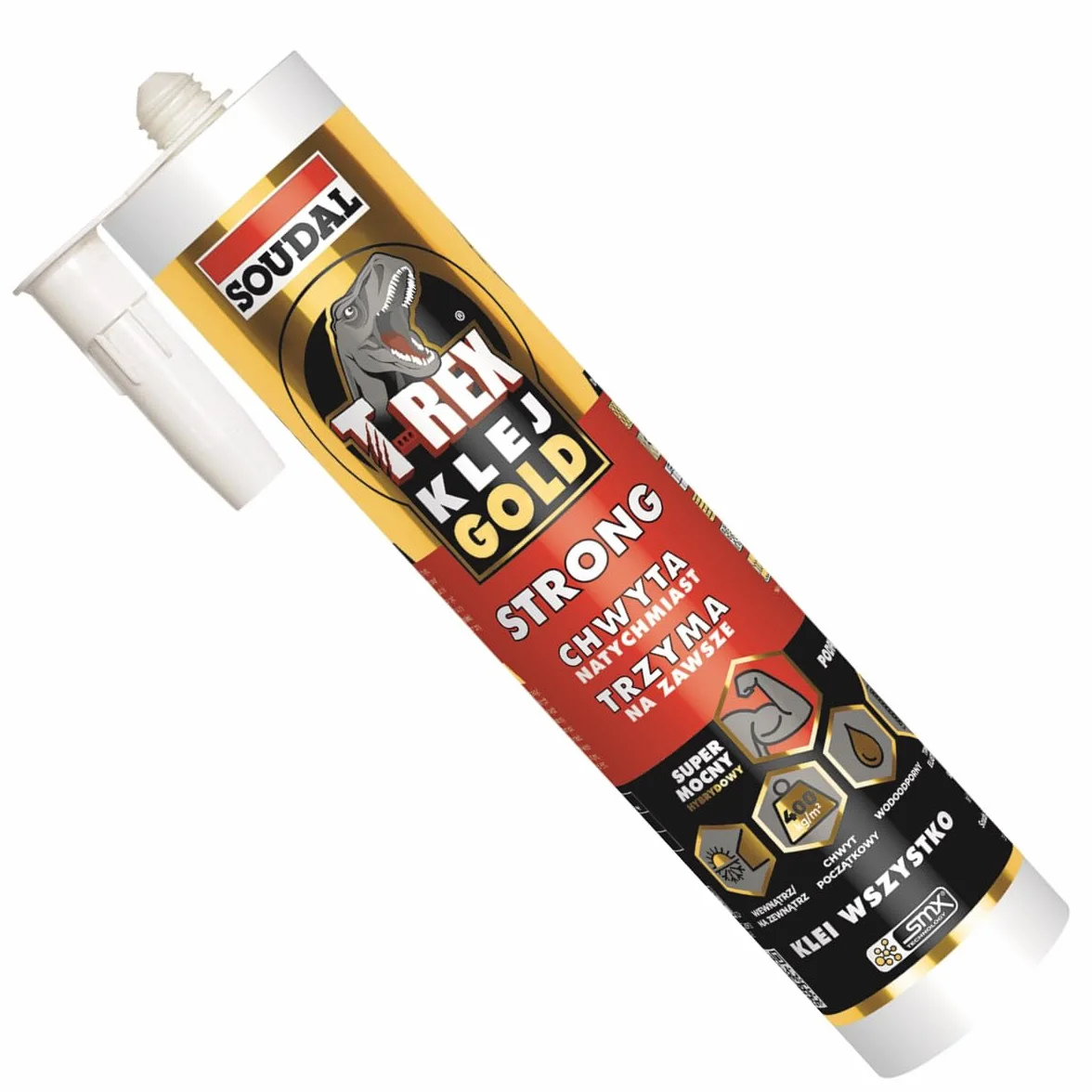 290 ml SOUDAL T-REX GOLD hybrydowy klej montażowy wzmocniony włóknami