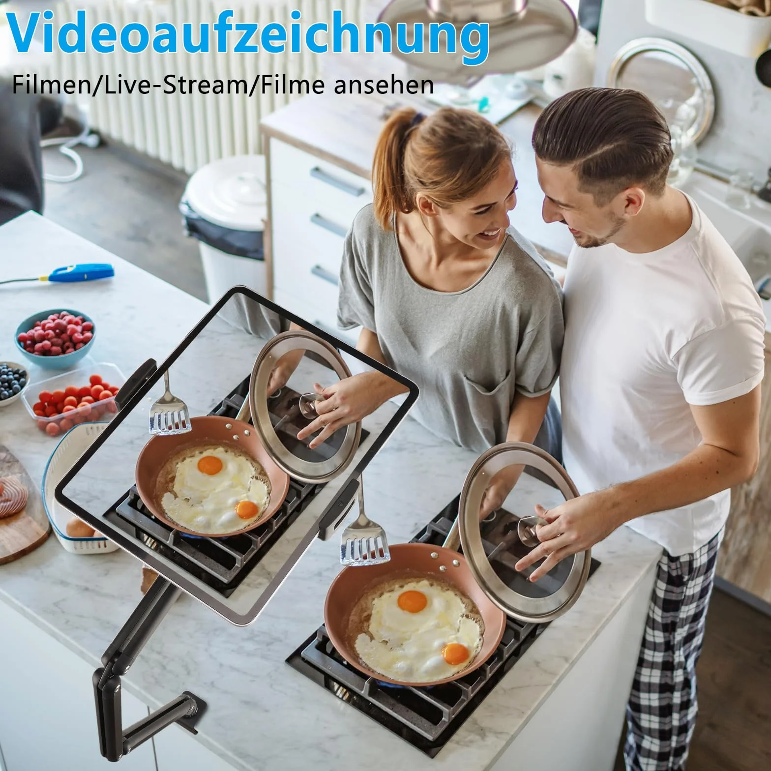 Stojak na tablet iPad, przenośny stojak na monitor, uchwyt biurkowy do ekranu 15,6" 16", aluminium, długi rękaw z podstawą obracającą się o 360°, kompatybilny z ipadami o 4,7-12,9", Kindle