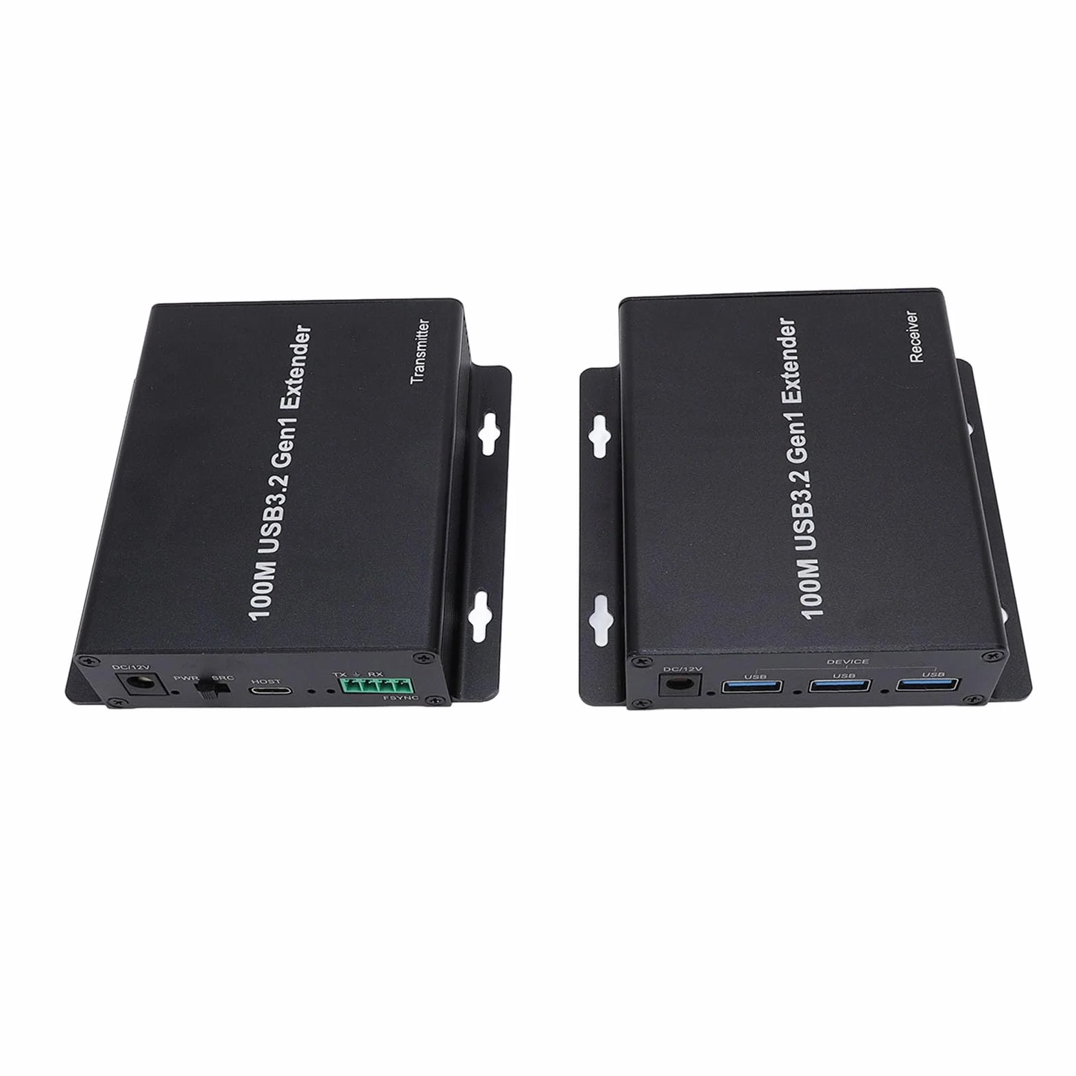 Jectse Extender USB 3.2 przez CAT6A 100m 4 Porty Transfer Danych 5 Gb