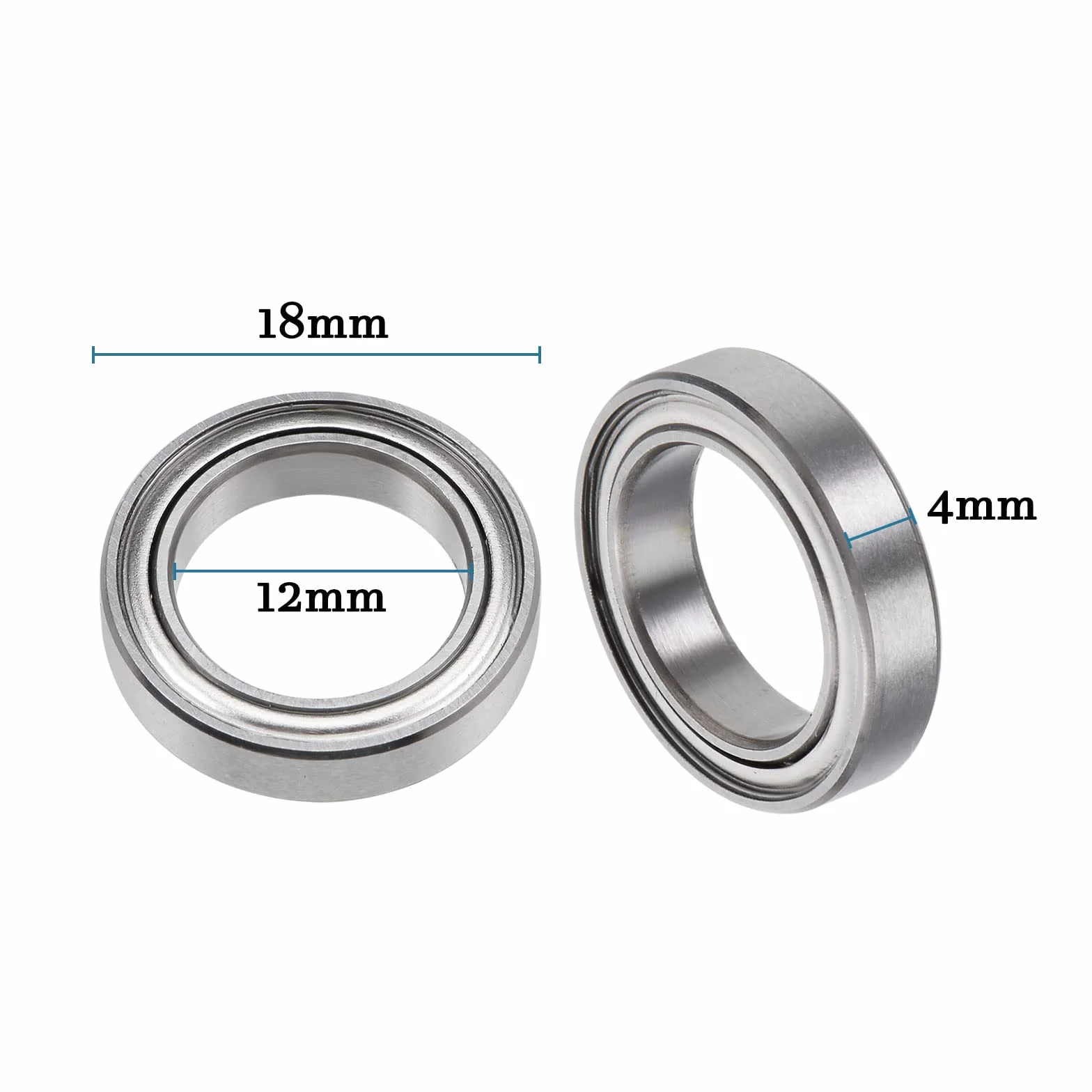 QUARKZMAN 6701ZZ 12x18x4mm Łożyska kulkowe x 10szt Chrom Stal do maszyn i narzędzi, [Podwójne opancerzone]