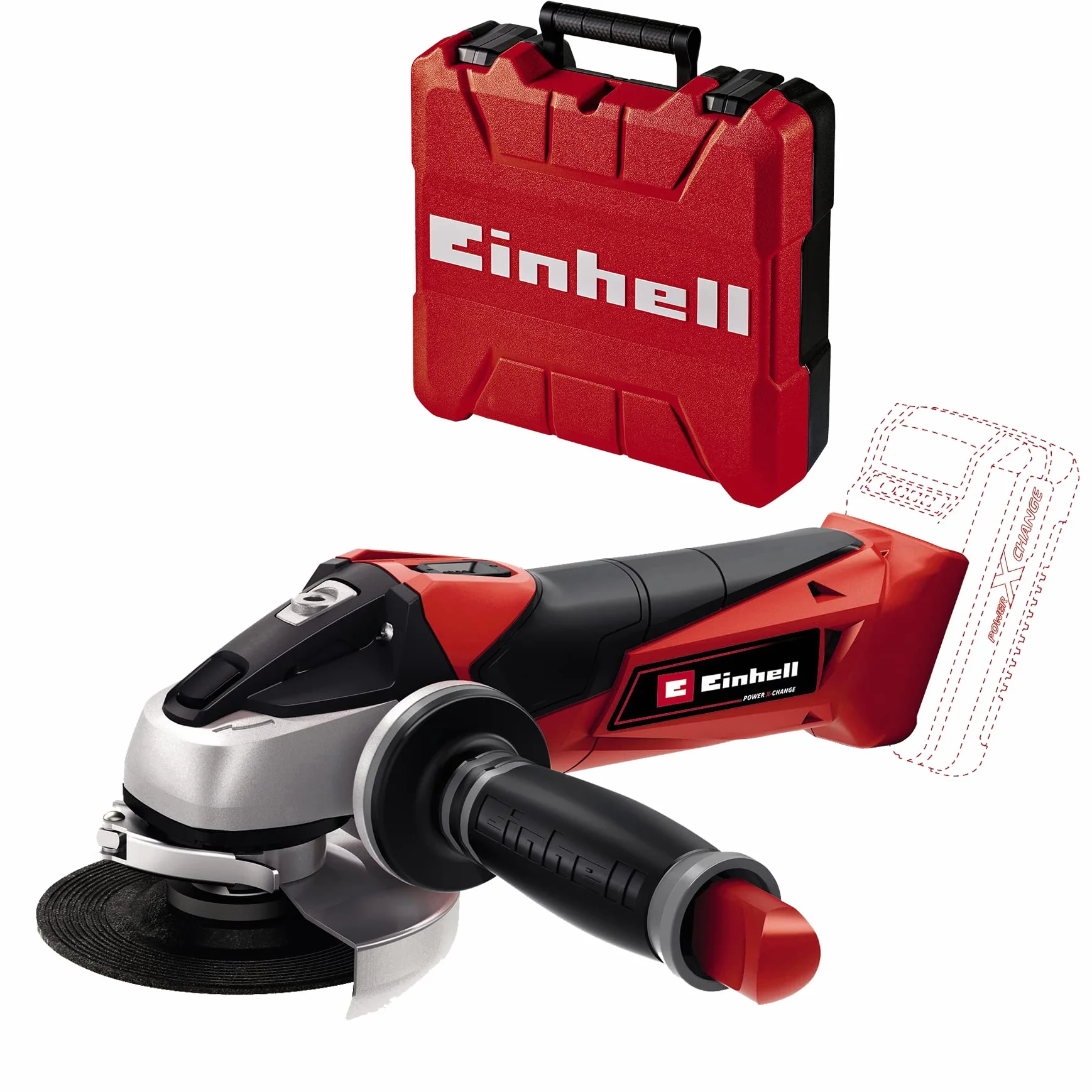 Einhell Te-Ag 18 Li - Solo Szlifierka, Czarny/Czerwony, ‎26.5 x 13.3 x 11 cm; 1.21 kg & Einhell S35 Walizka, Czerwony/Czarny, S