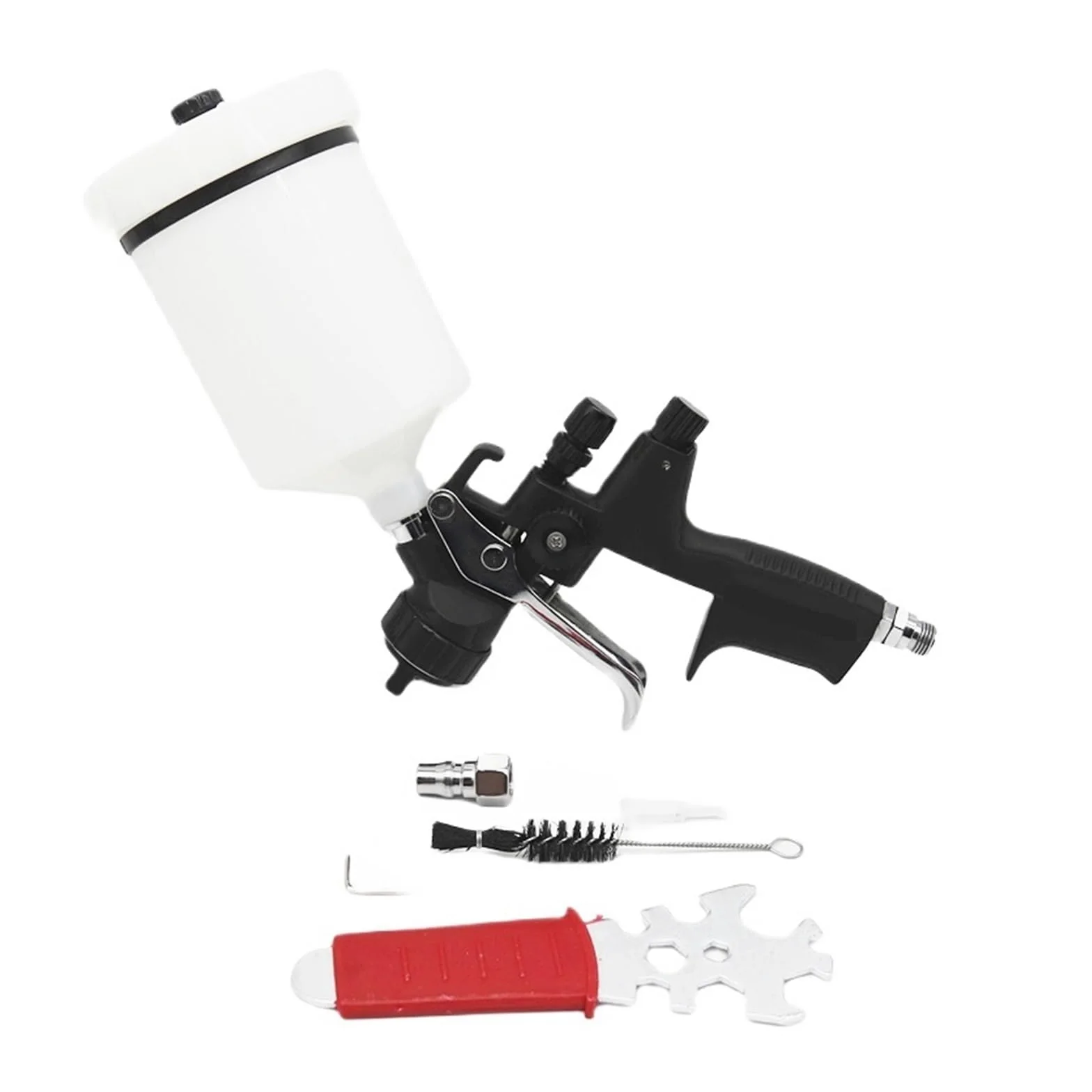 Zbiornik 600mm 1.3MM Dysza Pistolet Na Powietrze 4000BG Malowanie Natryskowe Naprawa Do Farby Olejnej Pistolety O Wysokiej Atomizacji Aerograf Wysoka Precyzja Atomizacji(Black)