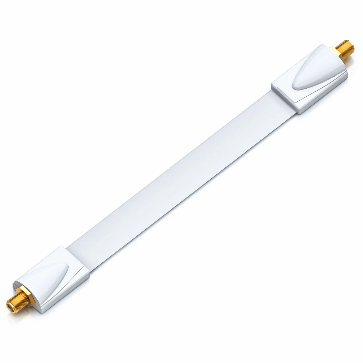 deleyCON 1x przepust okienny kabel satelitarny 21cm elastyczny łącznik o długości 30cm okna i drzwi pozłacane wyjątkowo płaskie ekranowane podkładki samoprzylepne - biały