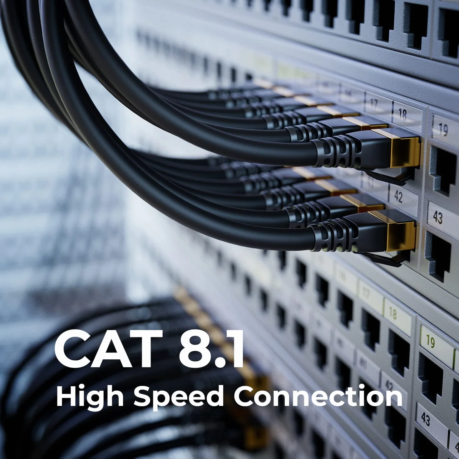 deleyCON CAT8.1 Patchkabel Sieciowy S/FTP PiMF 2000 MHz 40 Gbit RJ45 LAN Ethernet Czarny