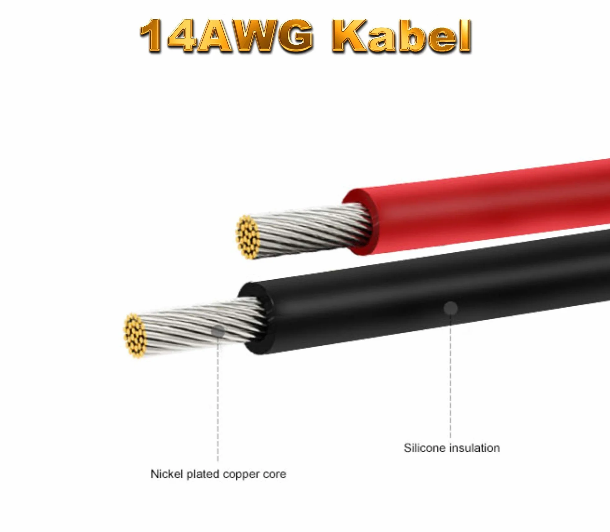 Przedłużacz XT60 męski na żeński 20 cm 14AWG złoty kabel do akumulatora Lipo