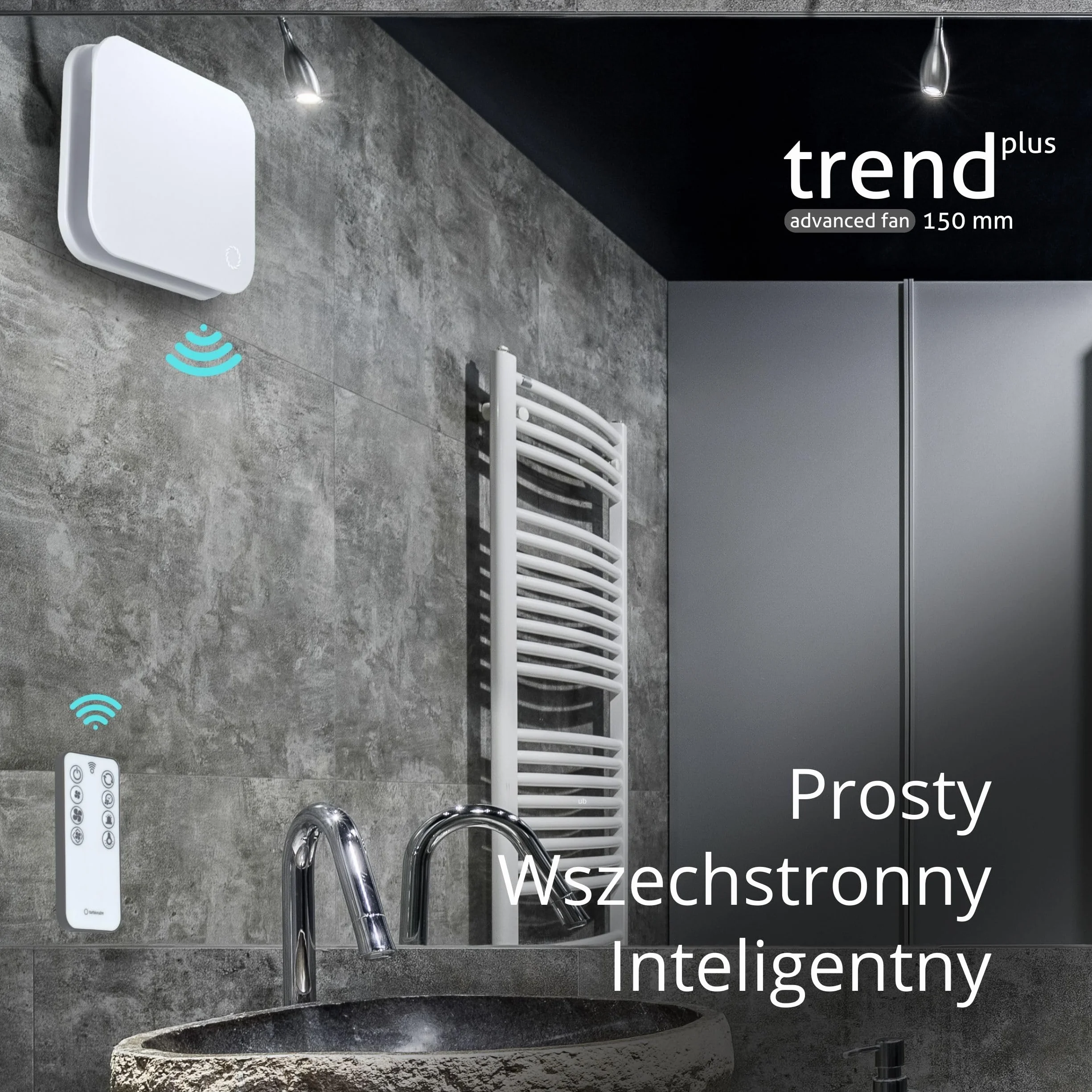 Turbionaire Trend Plus 150 Wm – Wentylator Łazienkowy I Kuchenny, Pilot, 7 Prędkości + Boost, Silnik Dc, Timer, Cichy, Zawór Zwrotny, Ø150 Mm, Gwarancja 3 Lata.