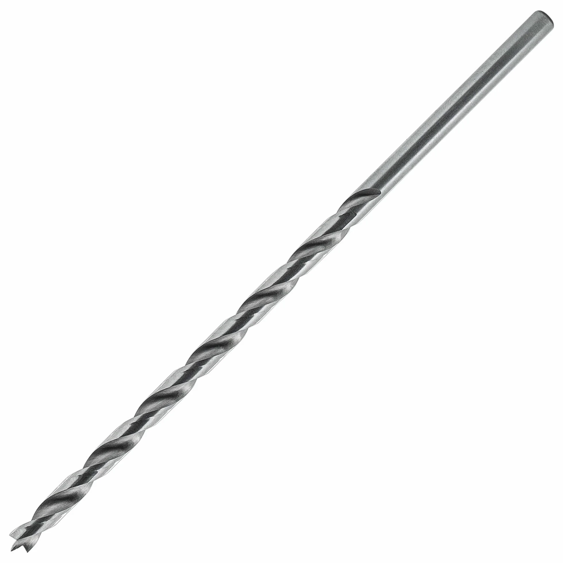 ENT 50405 Wiertlo krete do drewna Ø 5 mm, ekstra dlugi 150 mm, Stal szybkotnaca, z punktem centralnym i frezem wstepnym, D 5 x NL 100 x GL 150 mm, trzon cylindryczny