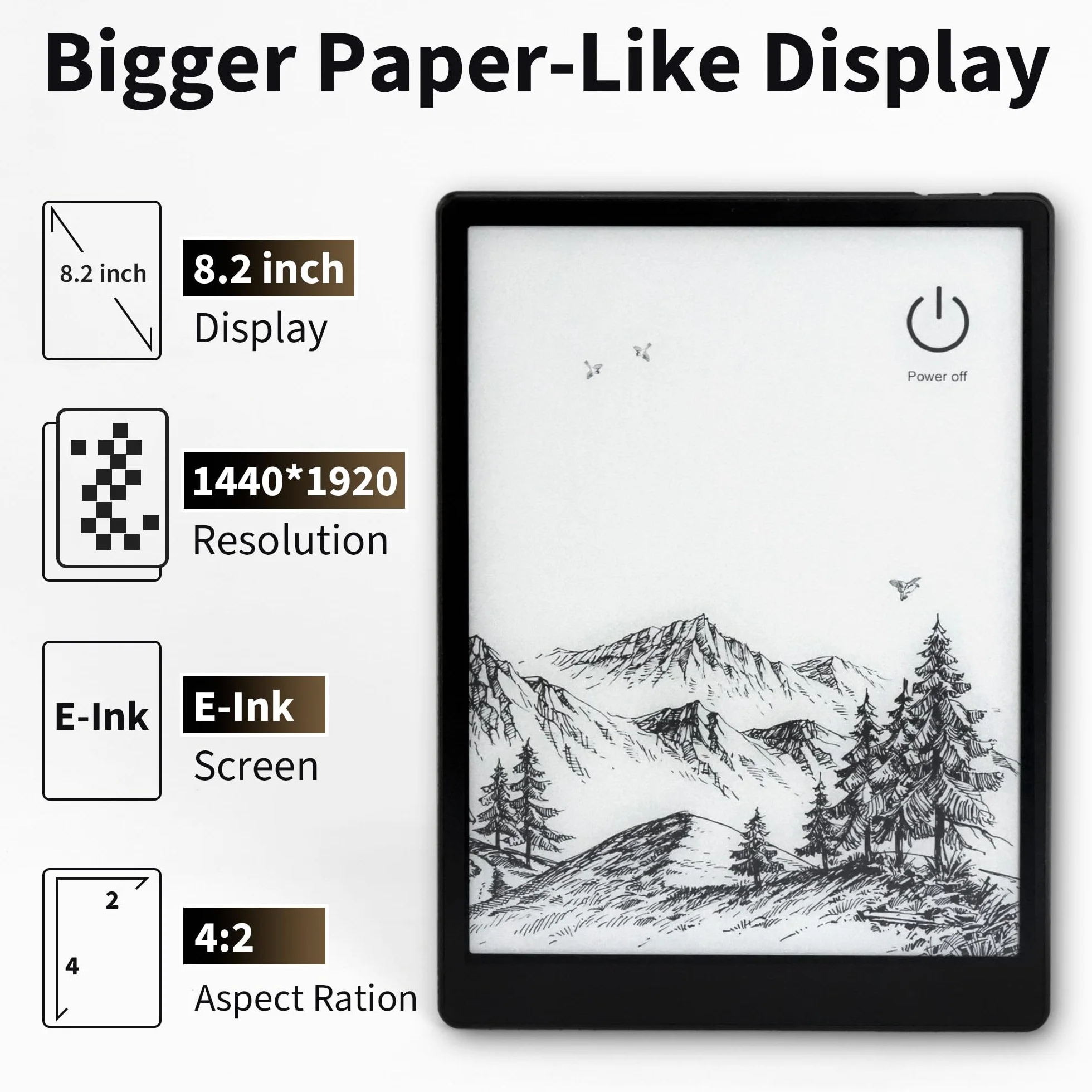 Veidoo Czytnik e-booków 8,2 cala E-Ink 64 GB ROM 1440 × 1920 IPS 292 PPI SMARTlight WiFi Android