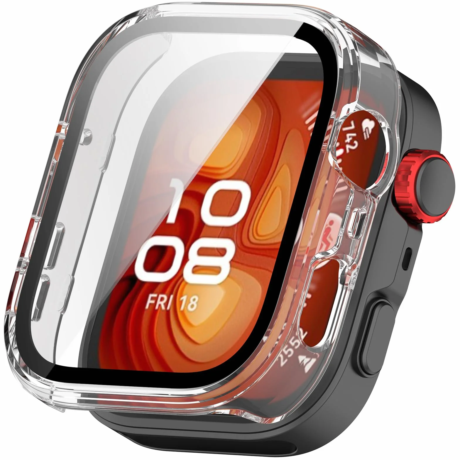 Etui ochronne FTRONGRT do Huawei Watch Fit 4 Pro, PC + folia, przezroczyste, odporne na zarysowania