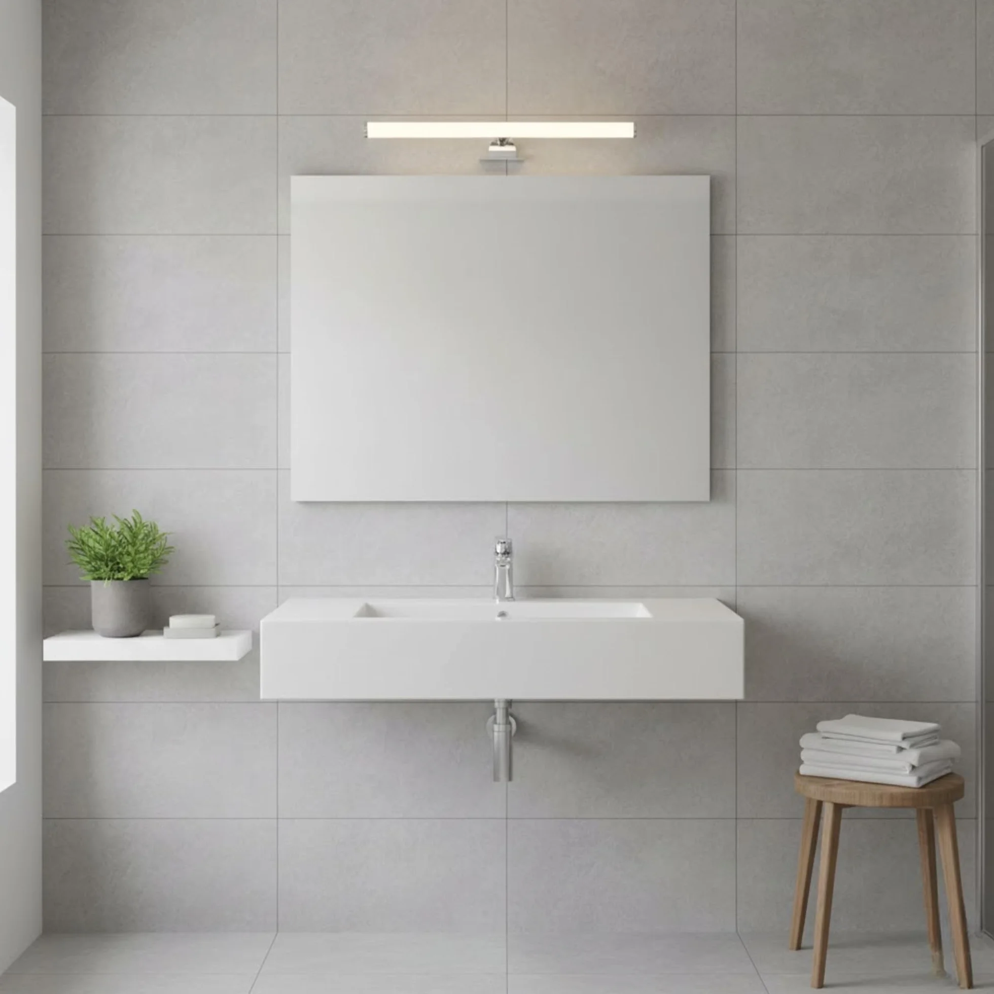 BarcelonaLED kinkiet łazienkowy lustro LED 7 W 40 cm wodoodporny IP44 neutralny biały makijaż światło 4000K do szafki szafki lub ściany 3 w 1