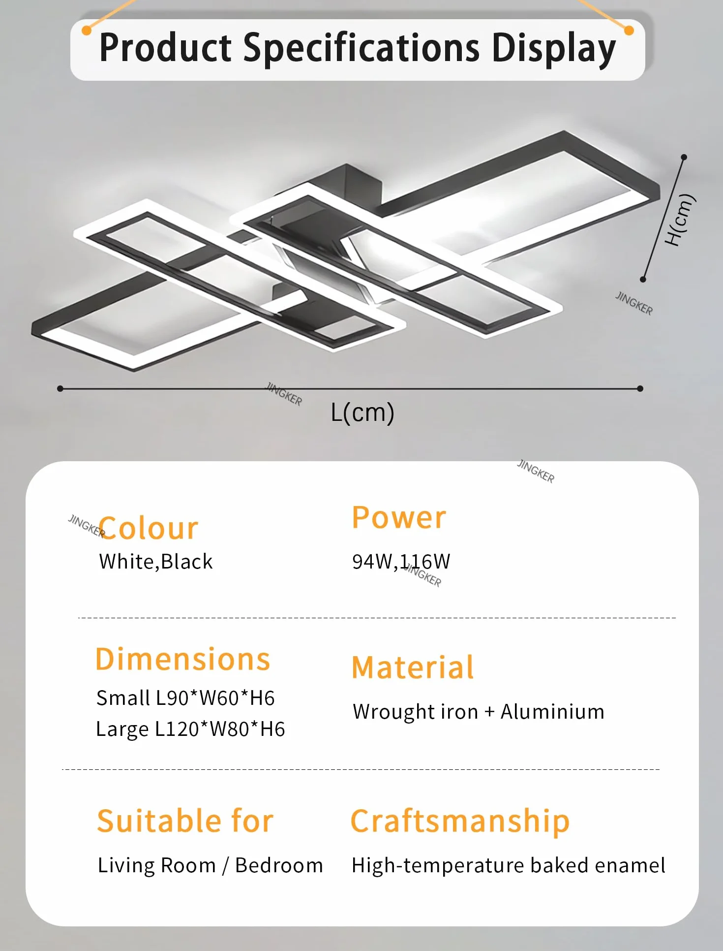 Nowoczesna minimalistyczna lampa sufitowa LED czarna 94W półwpuszczana lampa sufitowa z funkcją ściemniania 10%–100% W zestawie pilot aluminiowa lampa sufitowa odpowiednia do salonów (Czarny, Mały)
