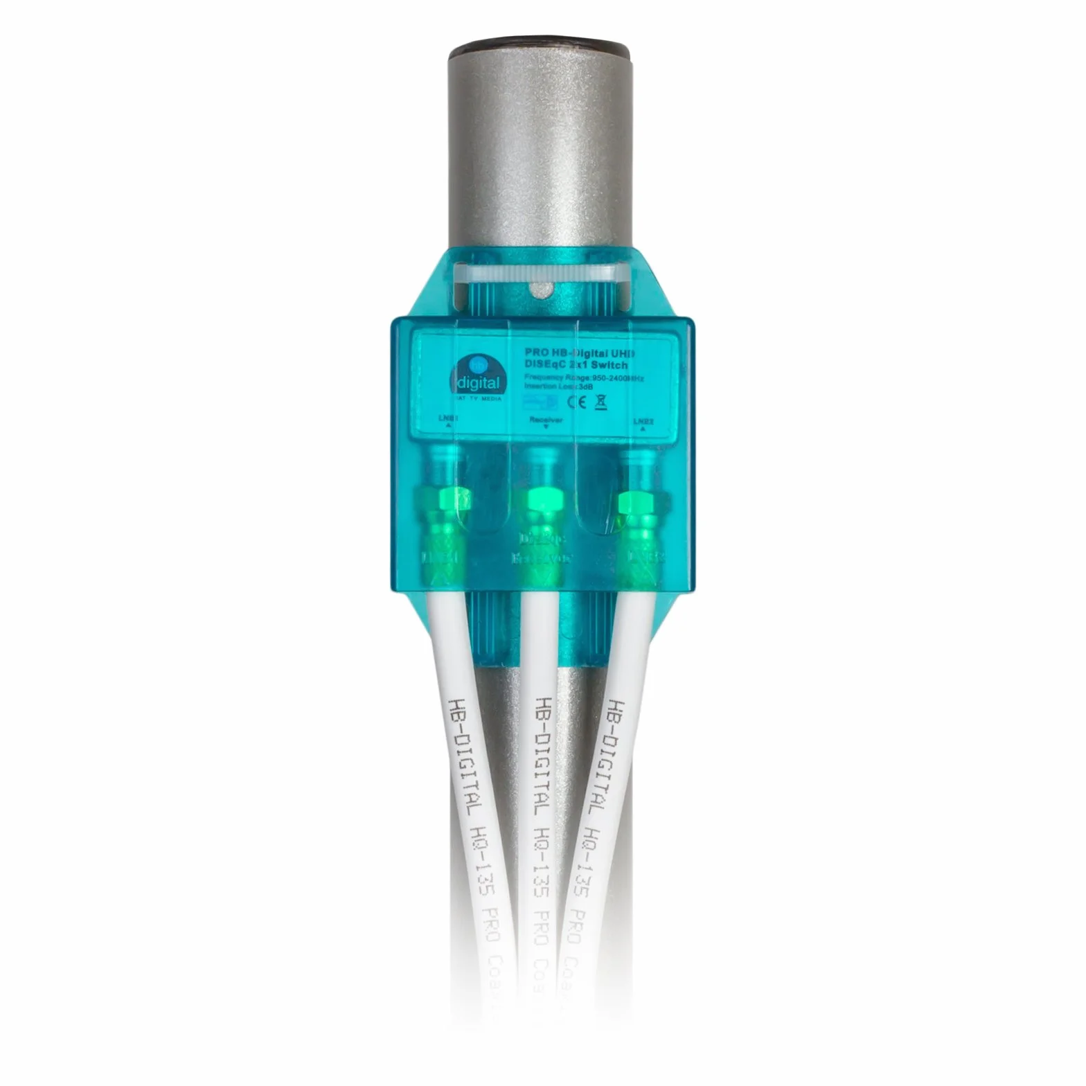 4X PRO DiseqC przełącznik Switch 2/1 z obudową chroniącą przed warunkami atmosferycznymi HB-DIGITAL 2X SAT LNB 1 x odbiornik/odbiornik do Full HDTV 3D 4K UHD