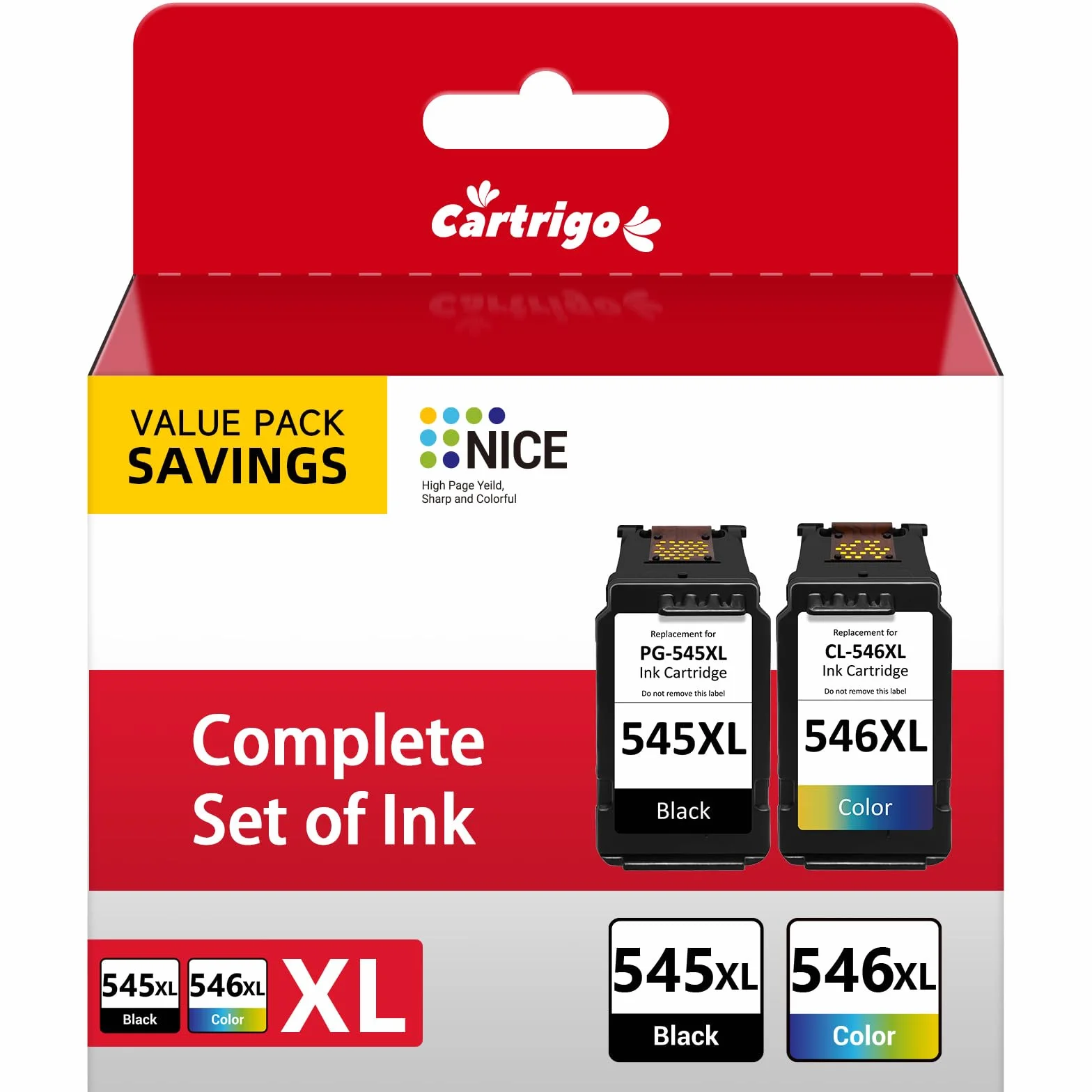 Tusze do drukarki Canon 545 546 Multipack Kompatybilny PG-545 CL-546 Dużej Pojemności Pixma MG2550S MG2950 TS3150 TS3151 TR4550 Czarny Kolor 2-pak
