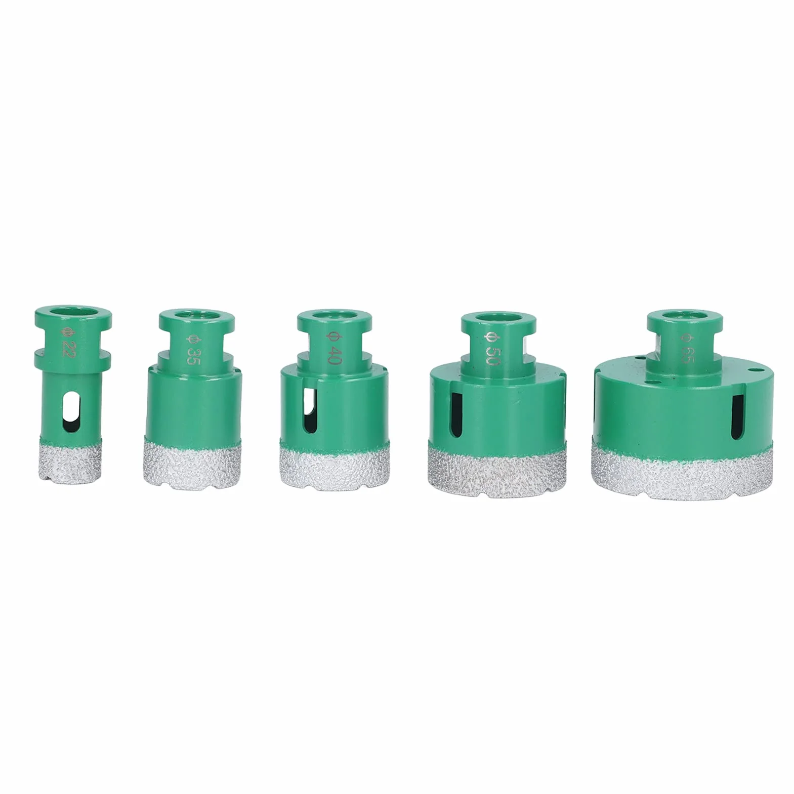 Otwornica diamentowa zestaw wierteł Premium trwała konstrukcja gwintu M14 do płytek szklanych marmurowy granit ceramiczny 5 sztuk 22mm 35mm 40mm 50mm 65mm