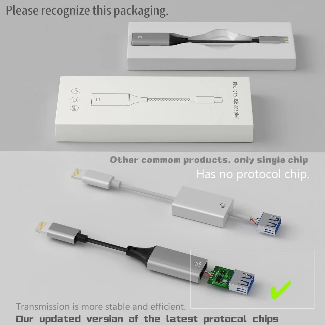 Adapter Lightning na USB MFi do iPhone'a iOS OTG kabel pamięć flash czytnik kart