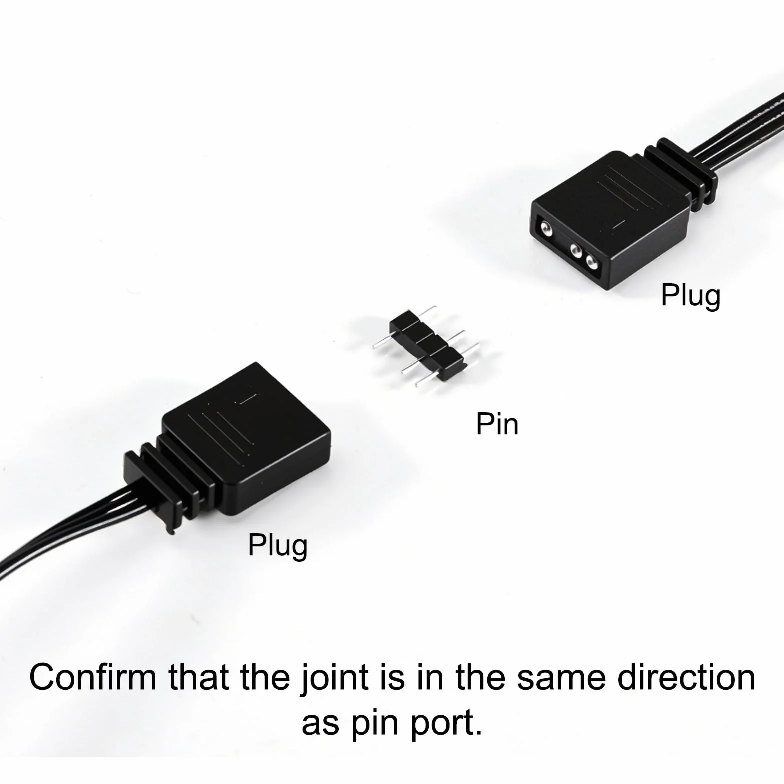 Joycabin Kabel przedłużający ARGB 50 cm 4 sztuki 5 V 3-pinowy do obudowy komputera chłodnicy procesora wentylatora RGB