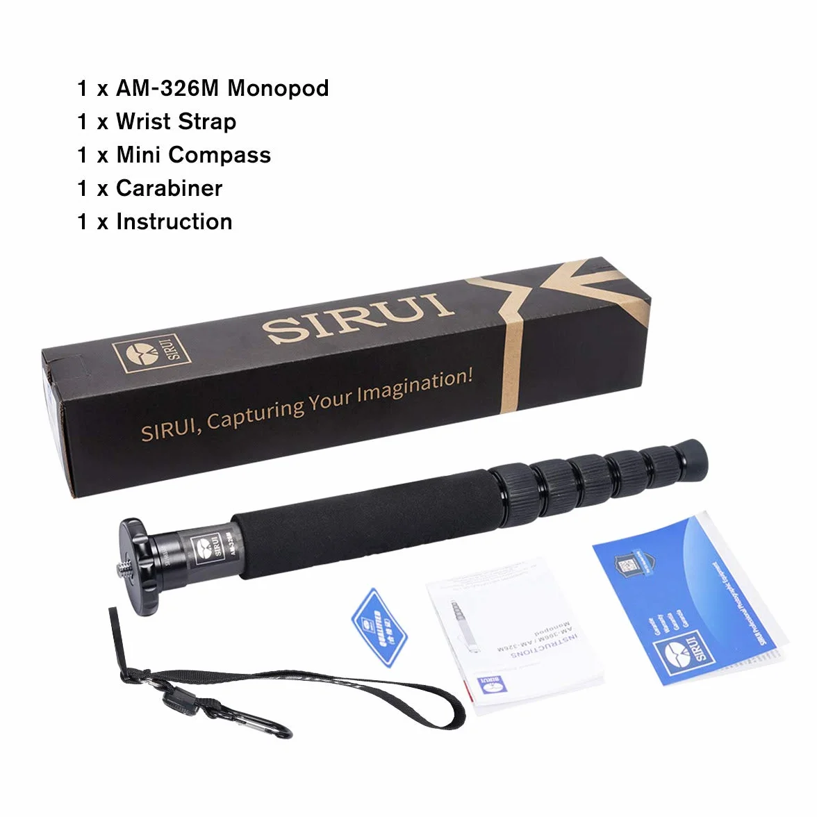 SIRUI AM-326M Carbon Monopod statyw jednonożny 6 części włókno węglowe maks. obciążenie 10 kg