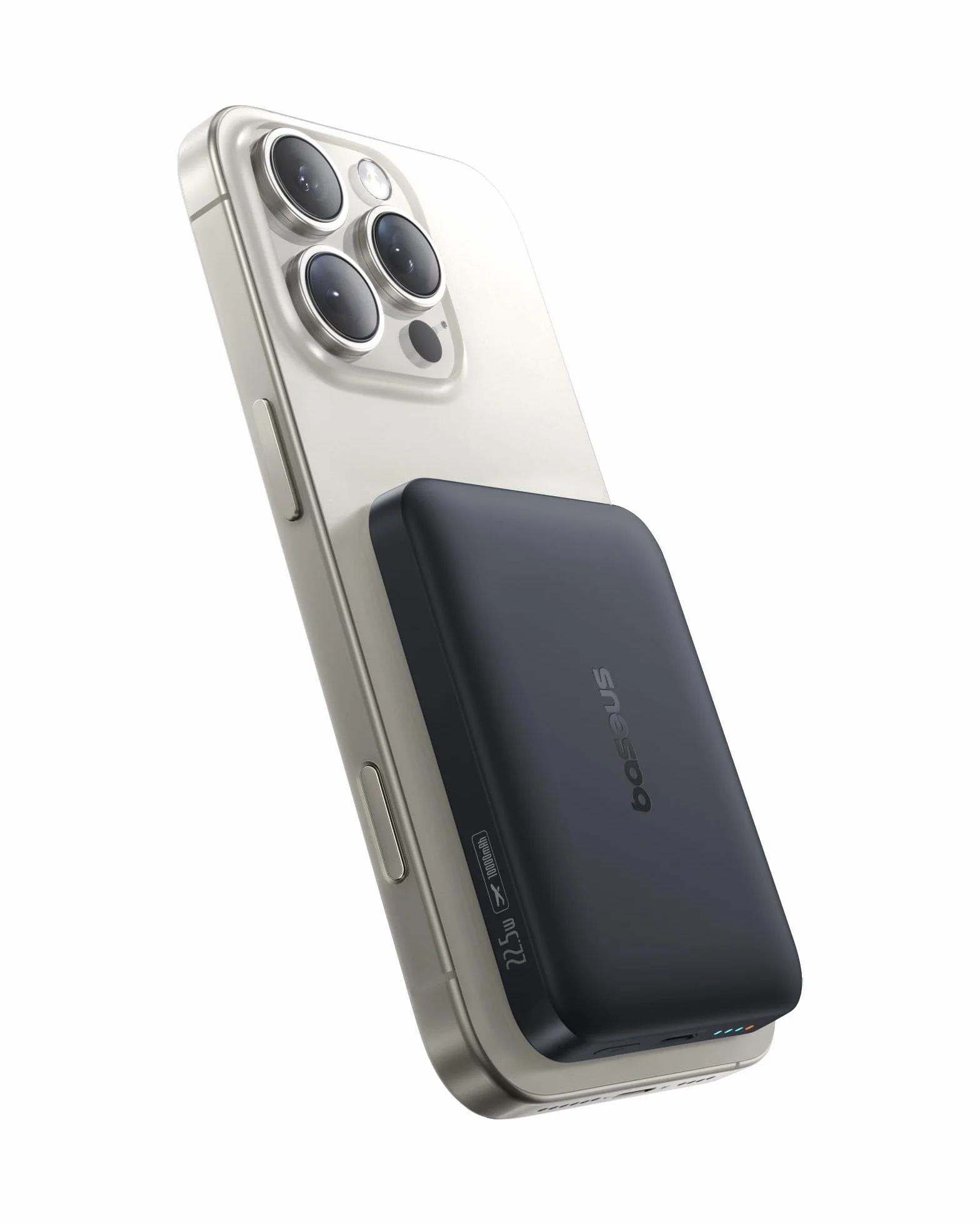 Baseus Enerfill MagSafe Powerbank 10 000 mAh, 22,5 W, magnetyczny powerbank, USB C, bezprzewodowy zewnętrzny powerbank, kompatybilny z iPhone 16/15/14/13/12/Pro/Pro Max, czarny