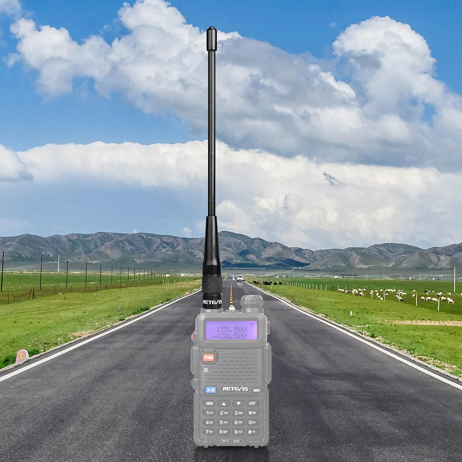Retevis RHD701 Antena VHF/UHF Dual Band SMA-F Wysokiego Zysku kompatybilna z Baofeng UV-5R Plus BF-88E UV-5RTP BF-888S UV-5RA UV-5RB UV-5RC Retevis RT5 RT5R RT86