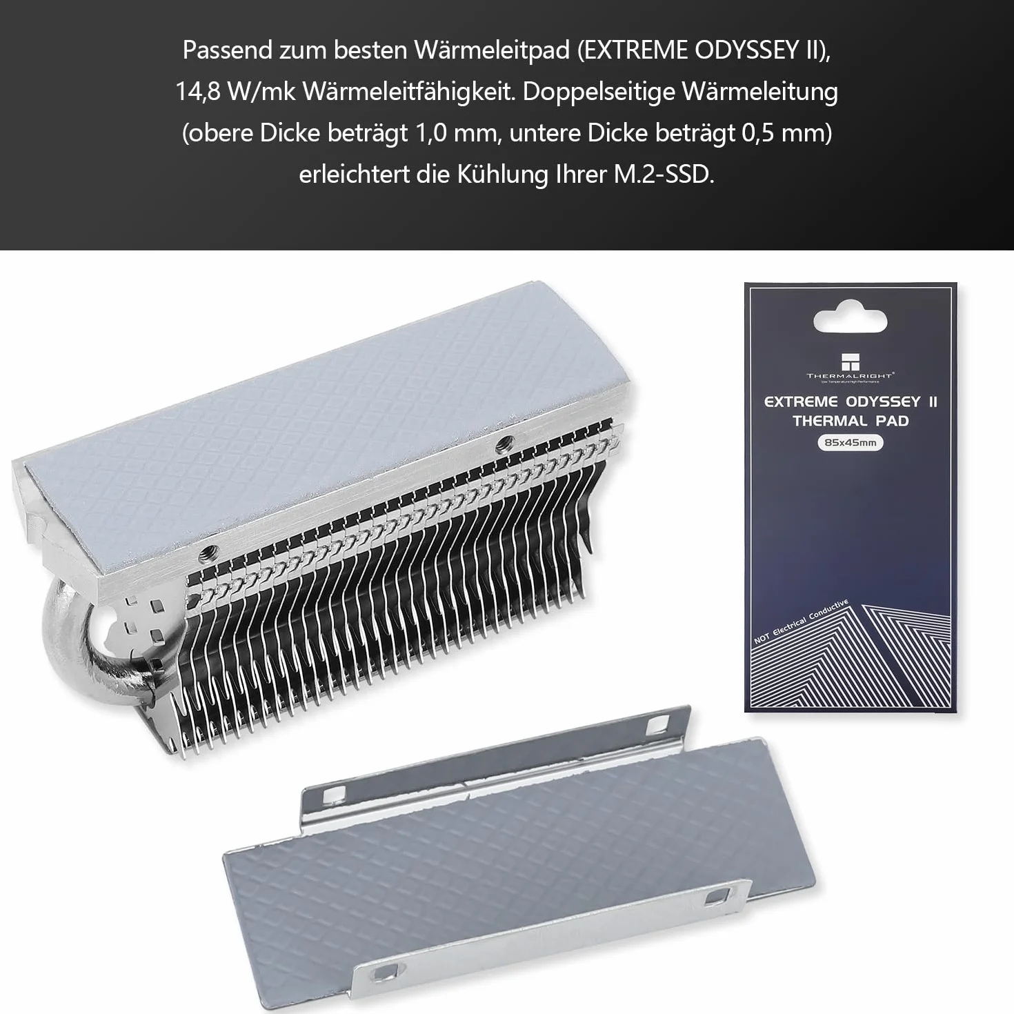 Thermalright HR09 2280 M.2 Radiator SSD 6mm Heatpipe dla PS5 PC PCIe 5.0 Aluminium