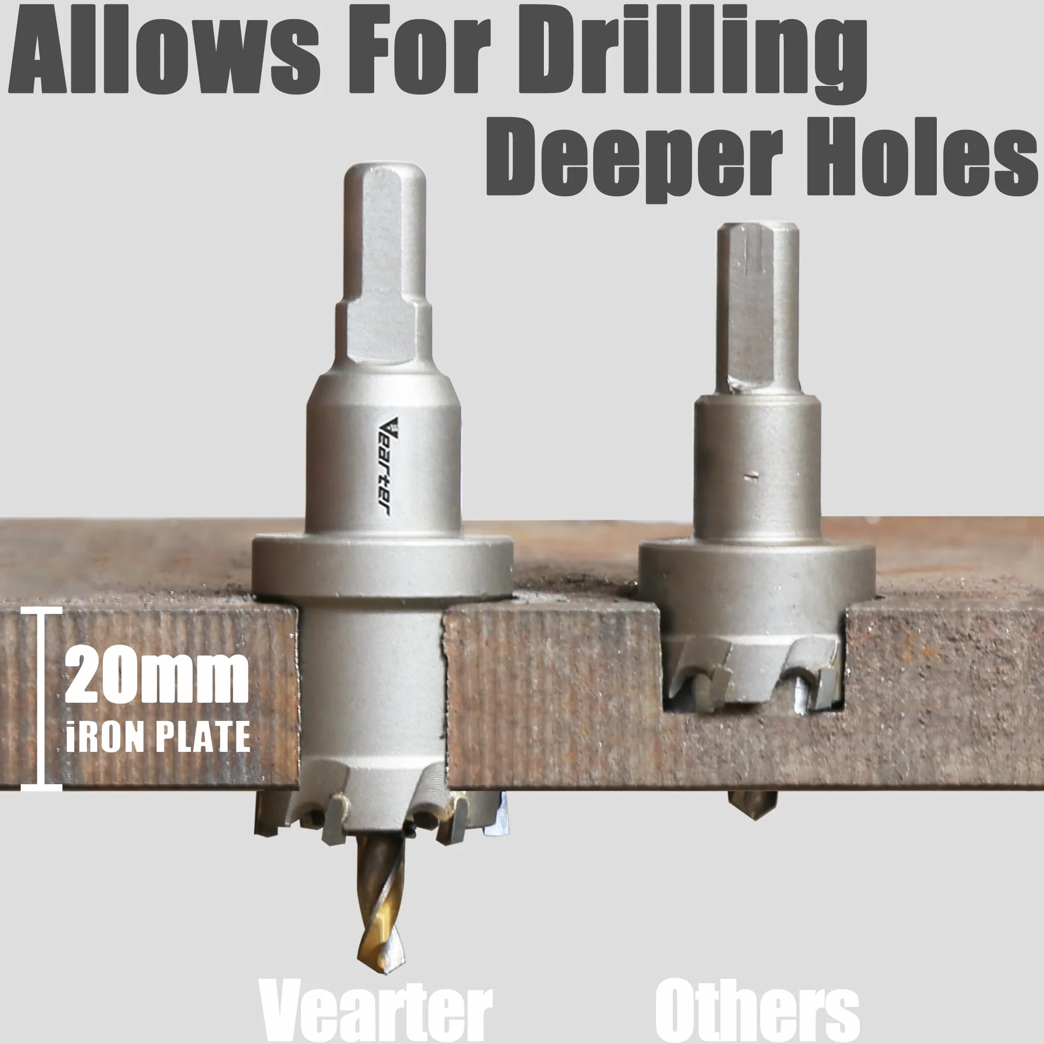 TCT zestaw 15 sztuk / Satz 16-75 mm, Hartmetall Bits mit Zentrierbohrer, für Hartmetall, Edelstahl, Baustahl, Aluminiumlegierung, Kupfer, Eisen, Kunststoff i Glasfaser