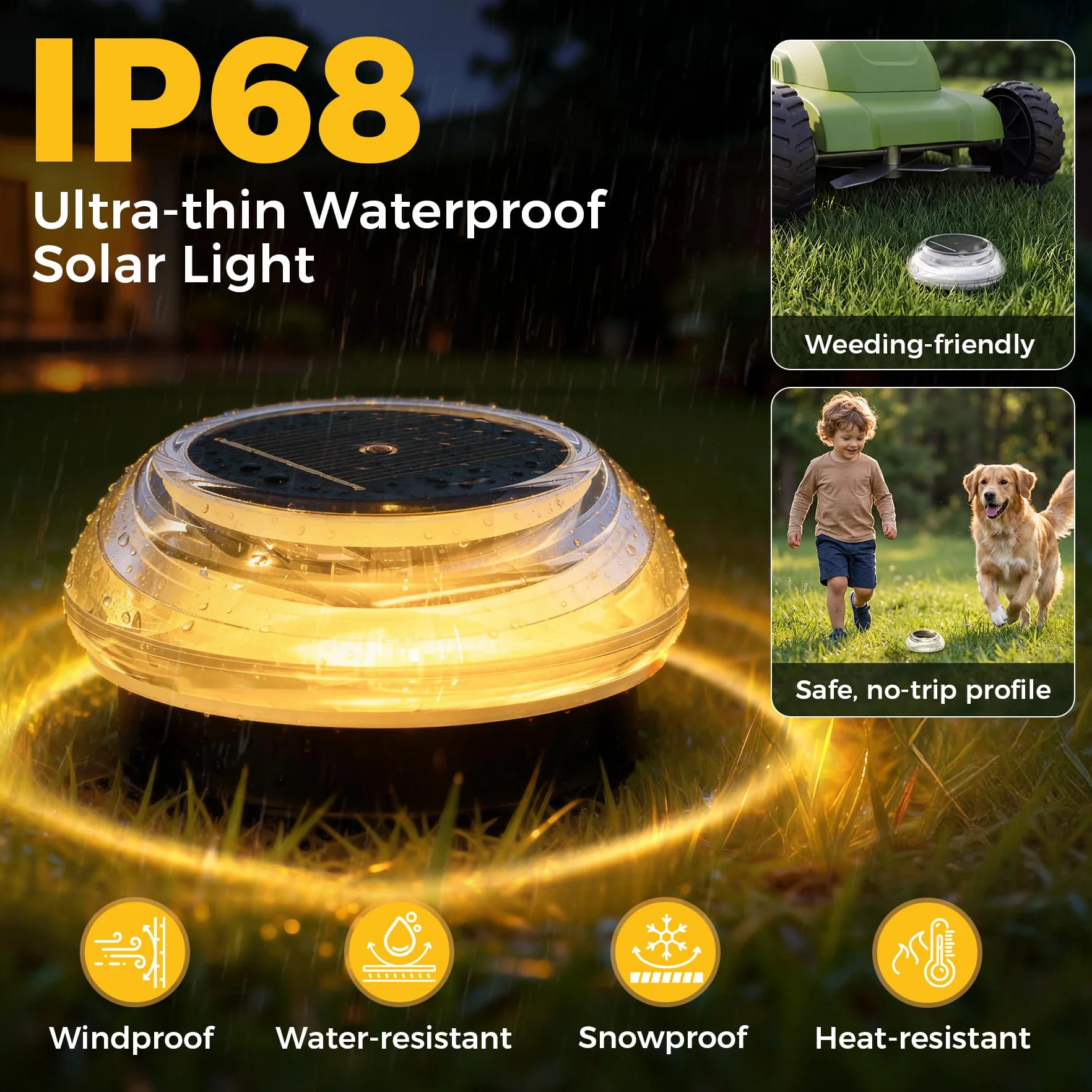 Zestaw 8 solarnych lamp gruntowych do użytku zewnętrznego – LED-owe lampy ogrodowe (wodoodporność IP65)